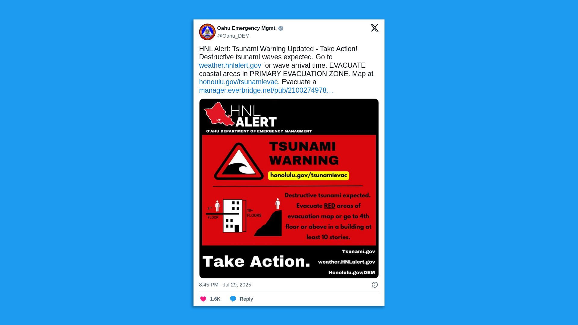 Oahu tsunami watch zones