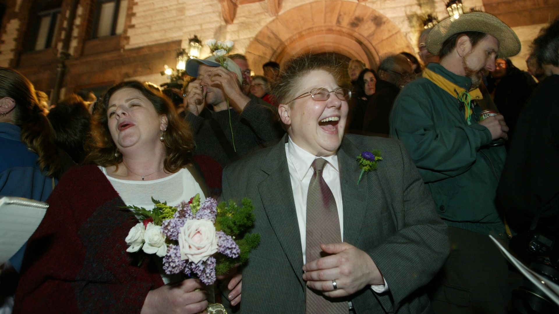 two women celebrate getting married