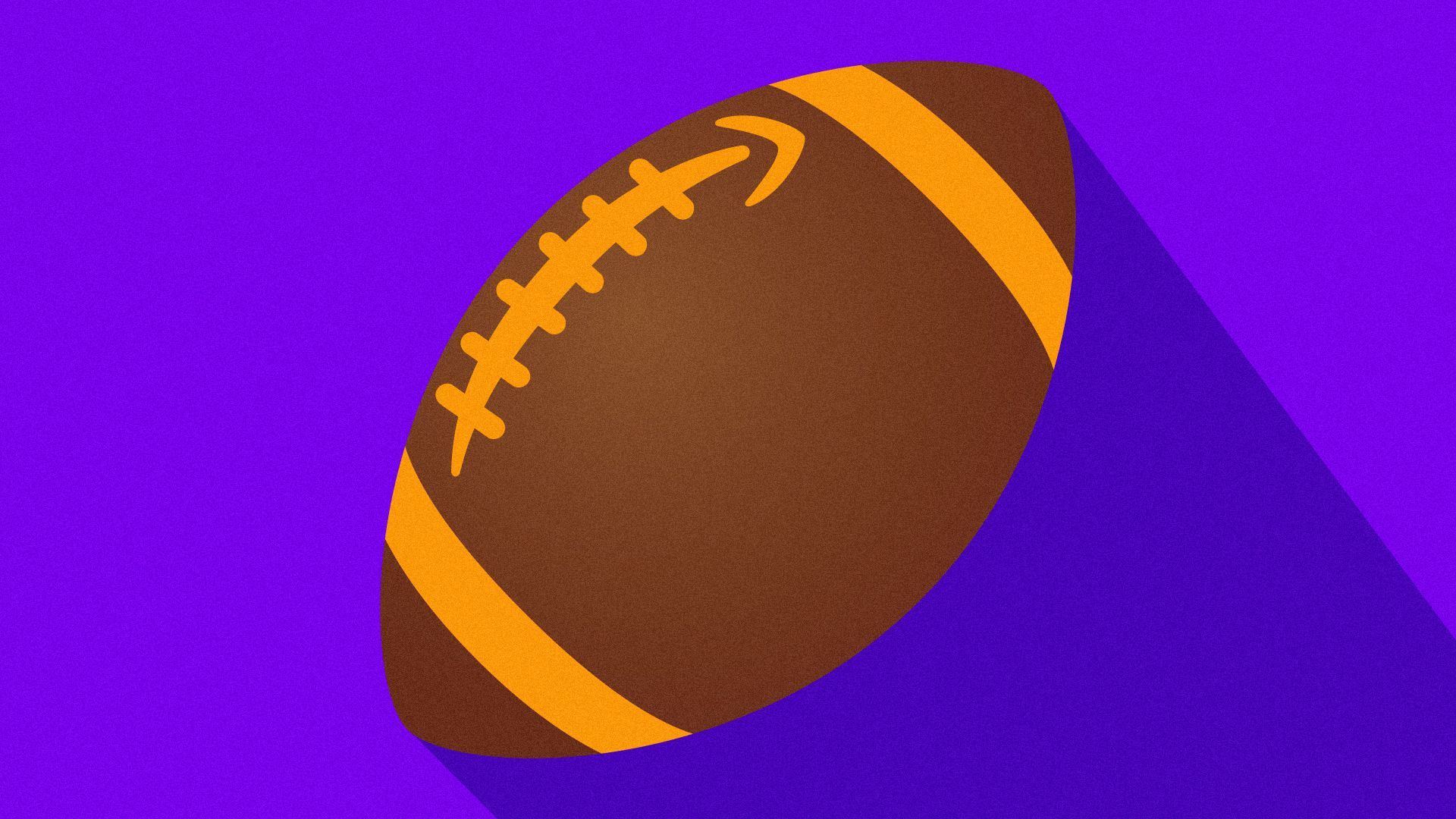 Illustration of a football with Amazon's logo as stitching
