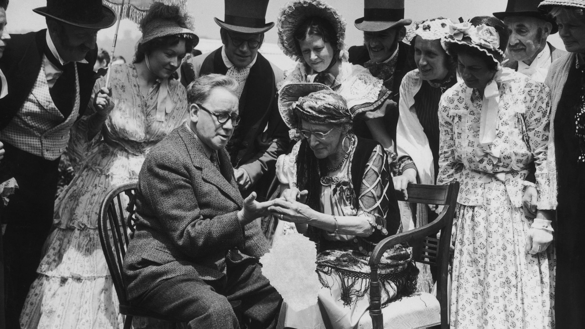 Man having his palm read