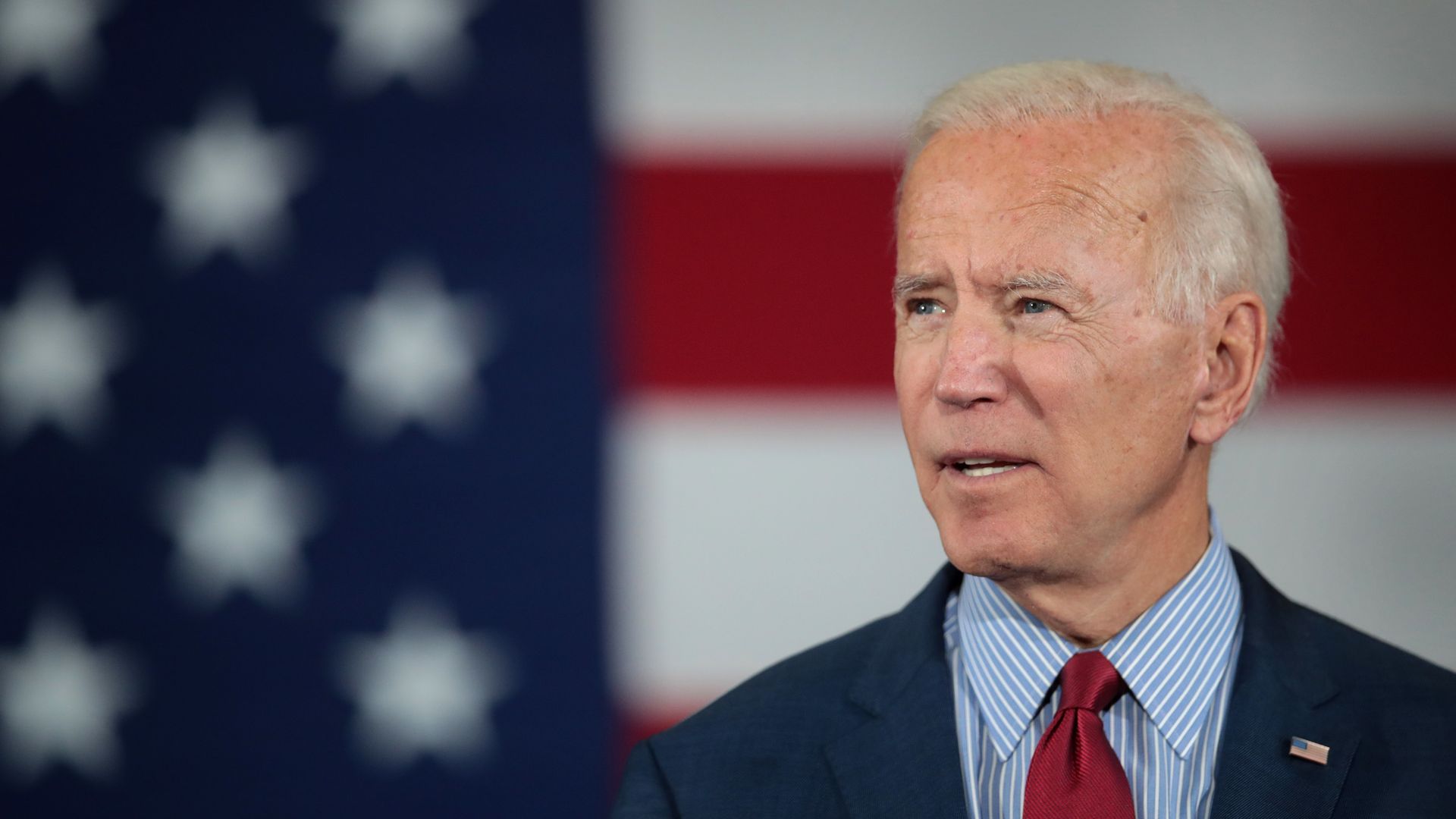 Democratic Presidential candidate former vice president Joe Biden speaks to guests during a campaign stop at the RiverCenter on October 16, 2019 in Davenport, Iowa. 