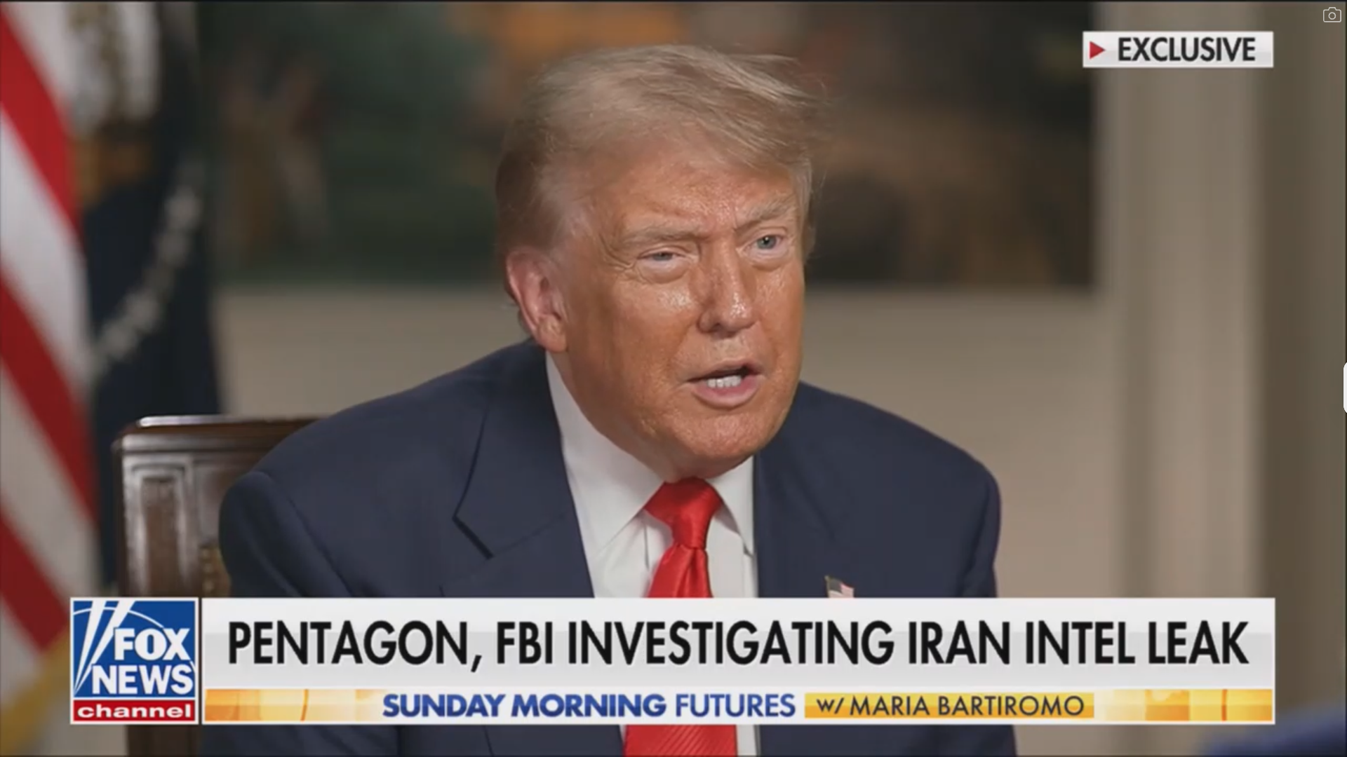President Trump appears on Fox News' "Sunday Morning Futures" on June 29, 2025.