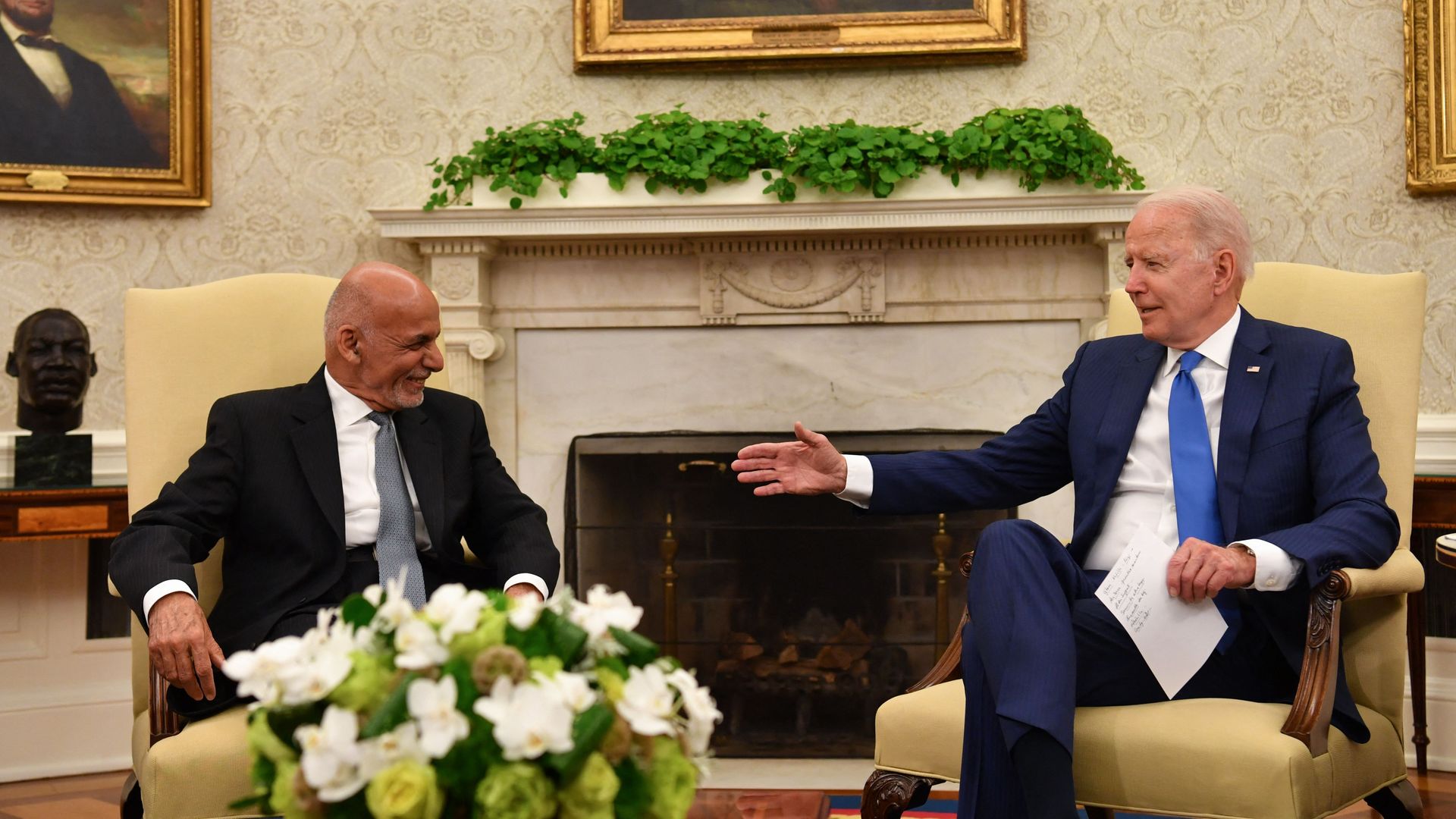 President of Afghanistan Ashraf Ghani meets with US President Joe Biden in Washington, DC, on June 25, 2021.