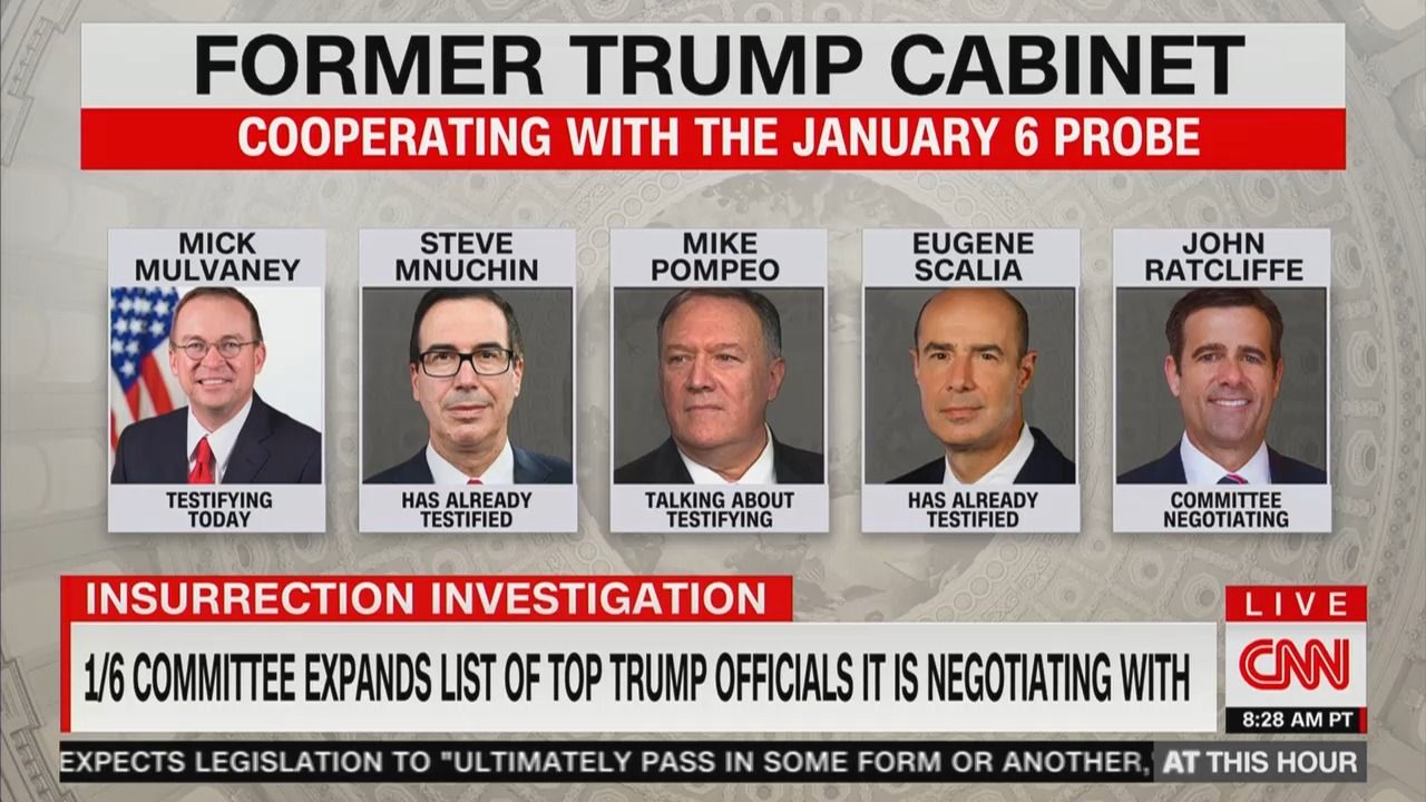 Trump Cabinet officials cooperating with 1/6 committee