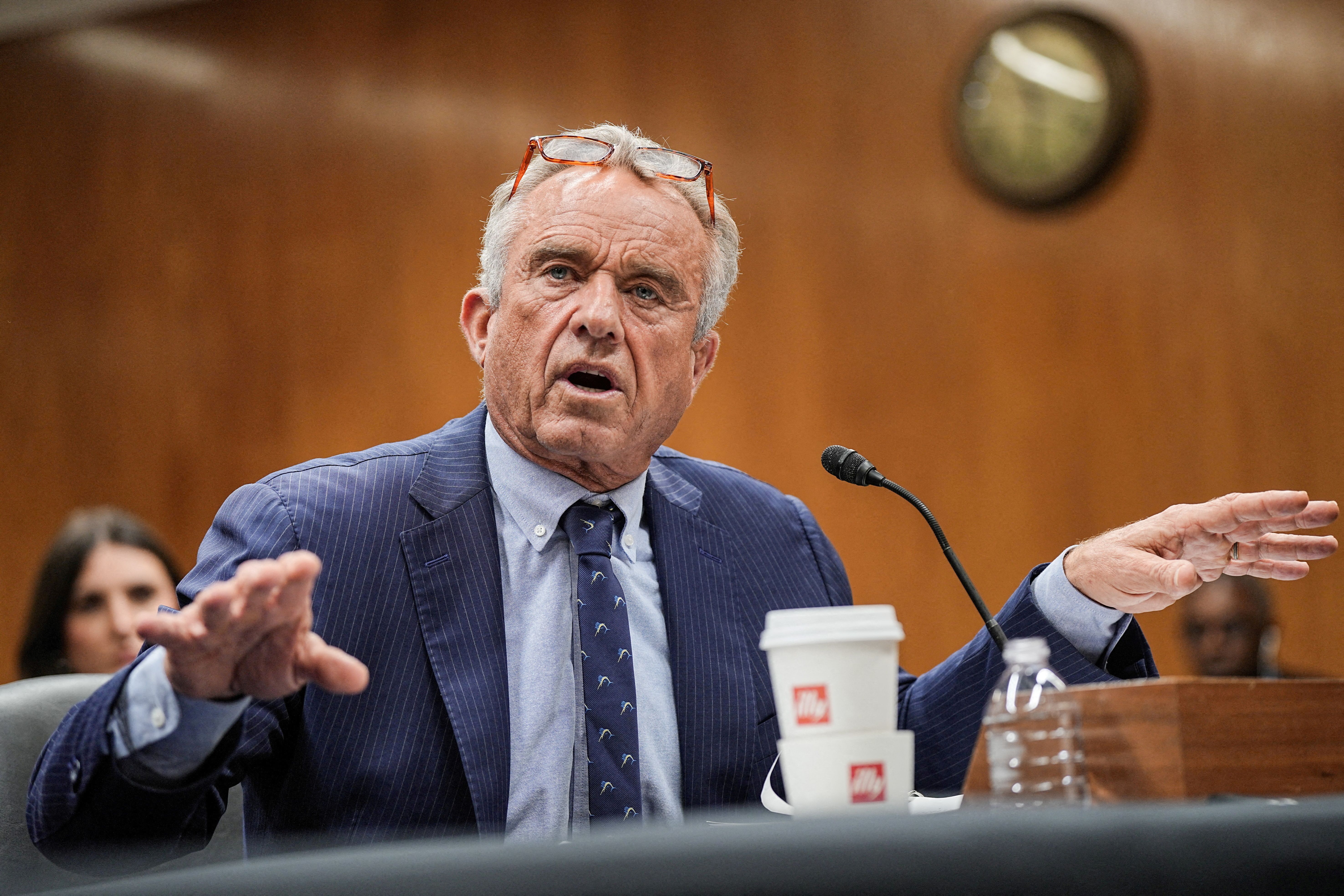 RFK Jr. testifies in front of a Senate committee last month.
