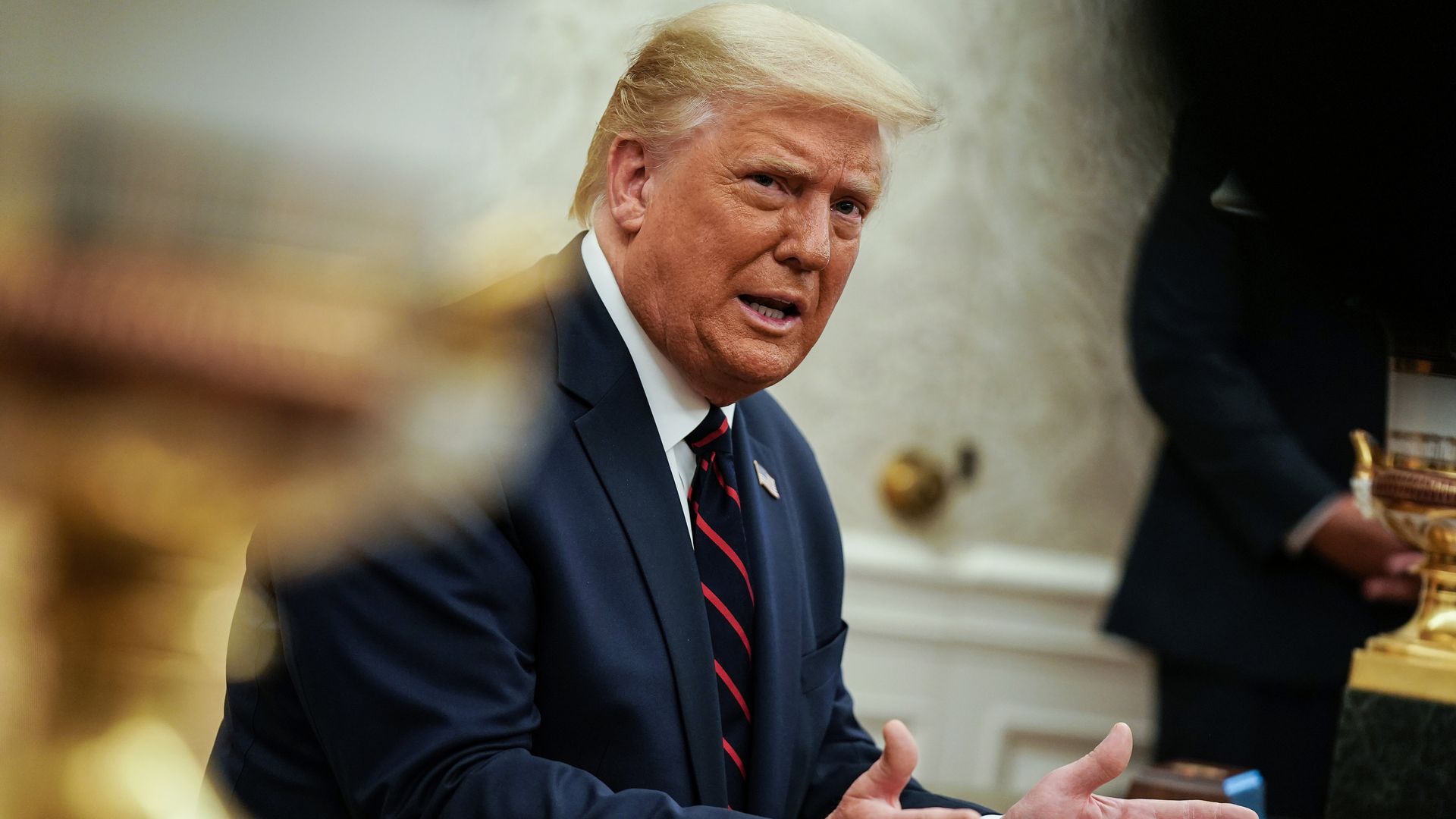 President Trump speaking in the Oval Office