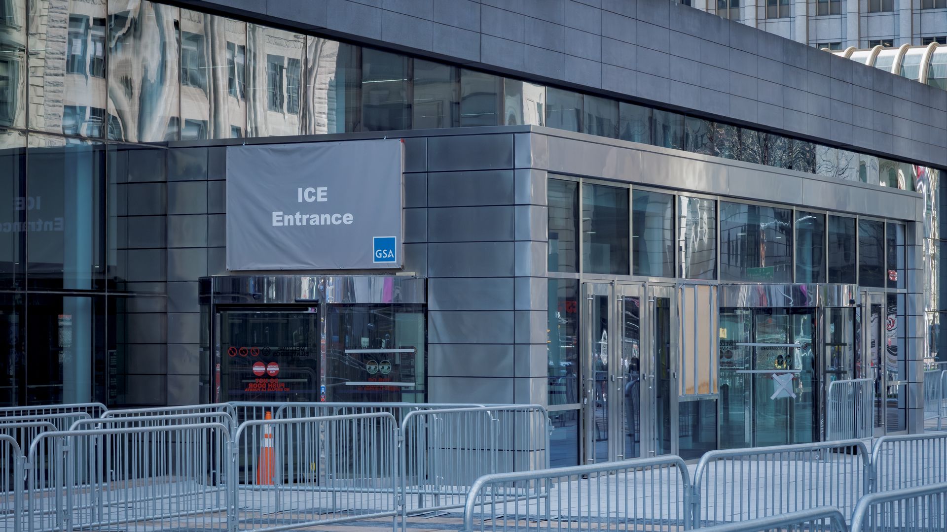Entrance to an ICE building 
