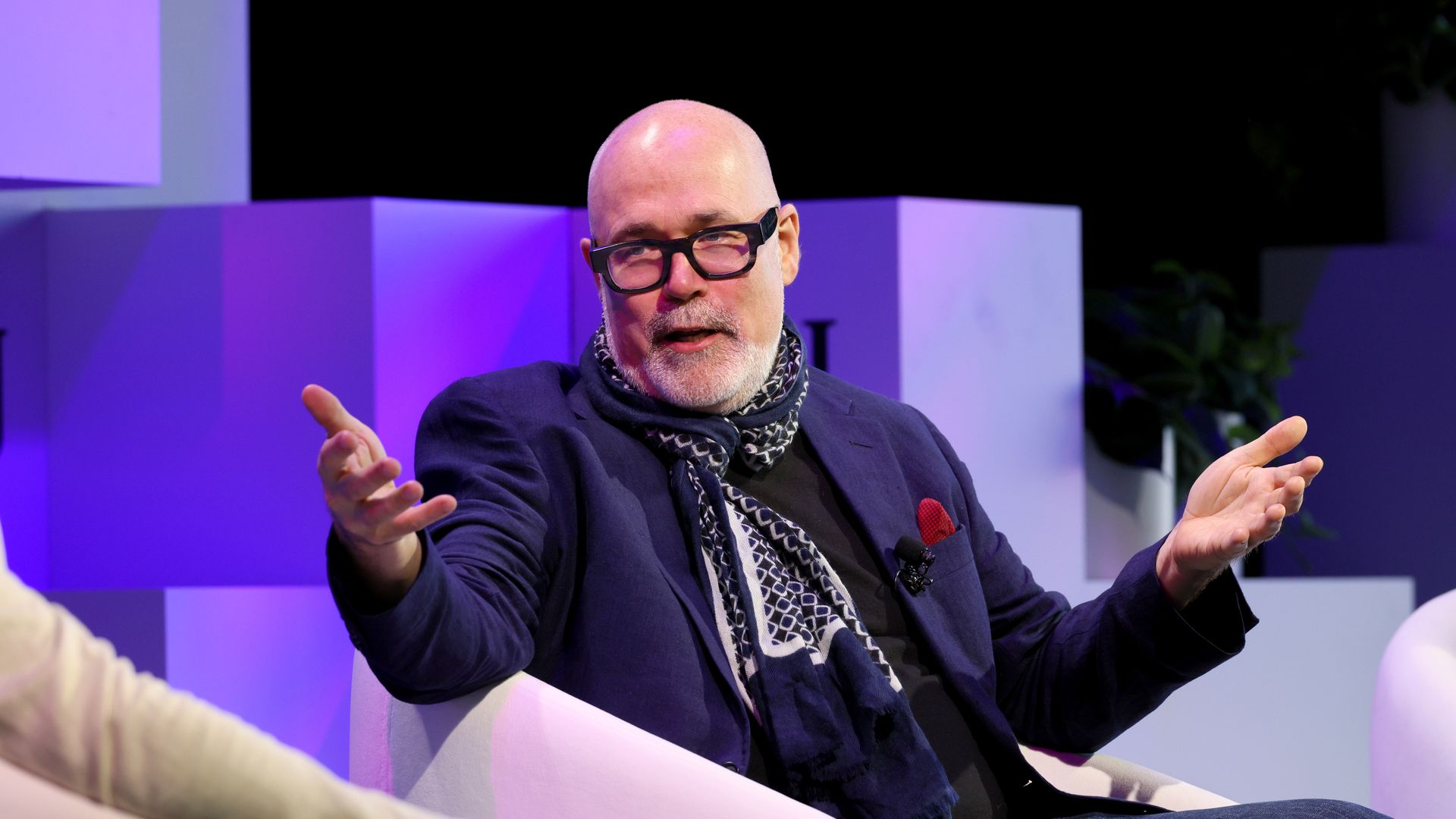 Mozilla President Mark Surman gestures on stage