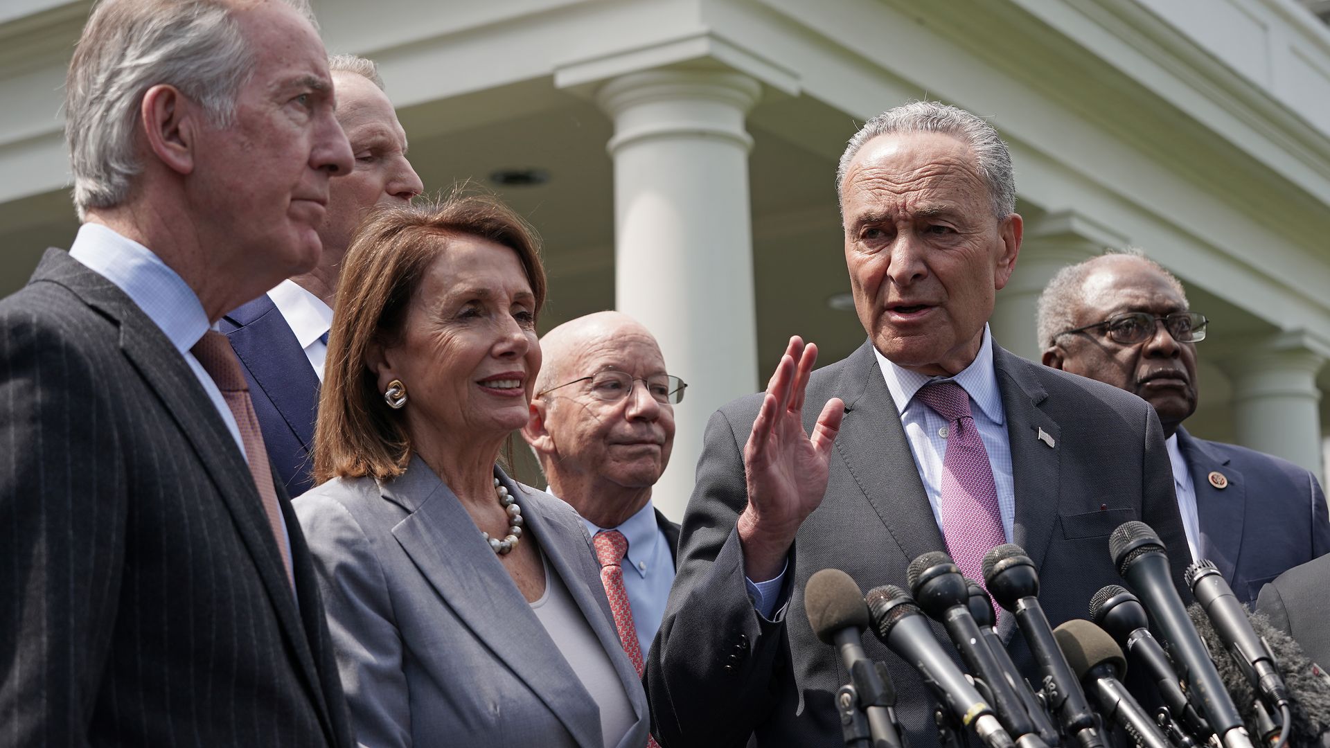 Pelosi and Schumer at a news conference