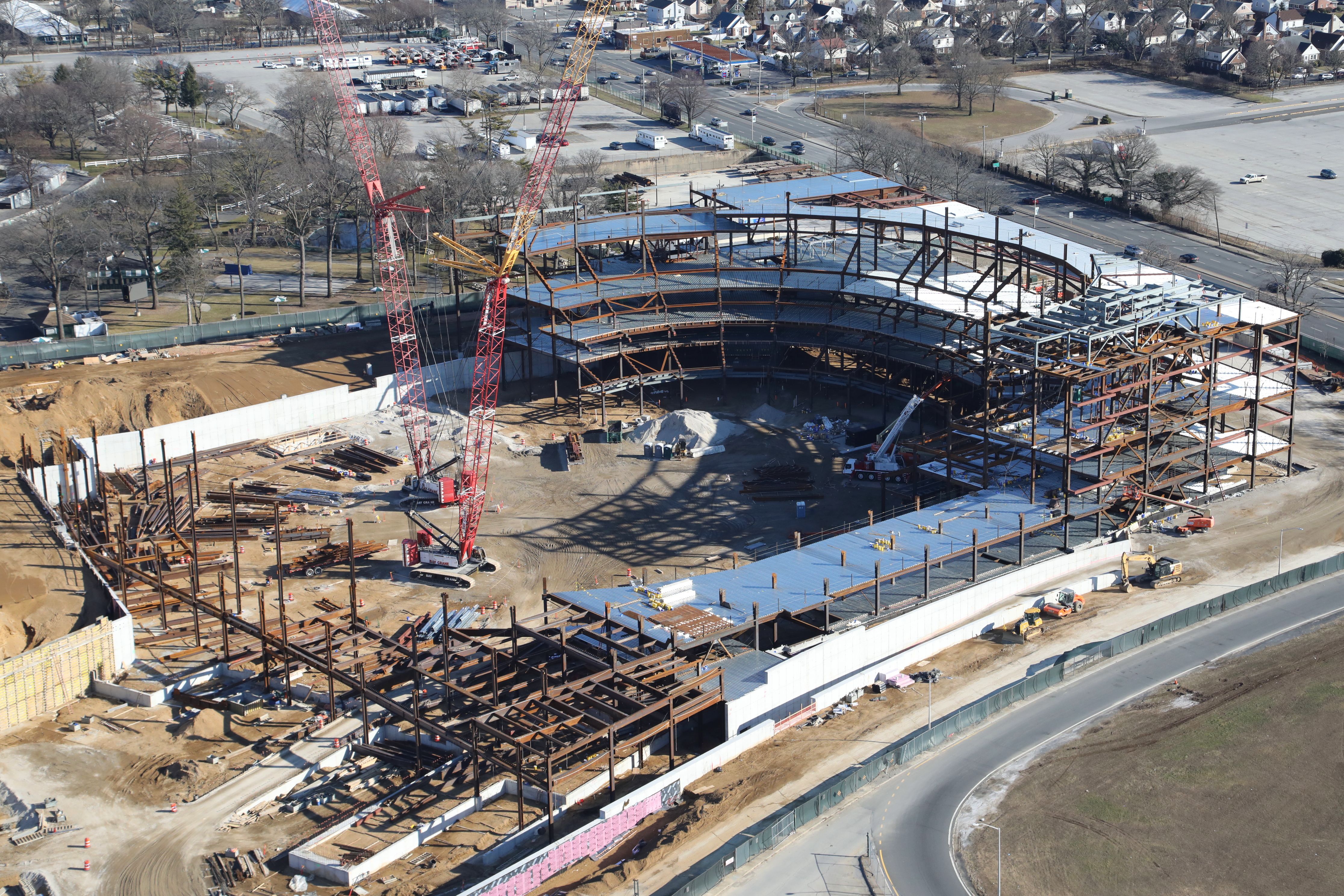 Belmont Park arena construction
