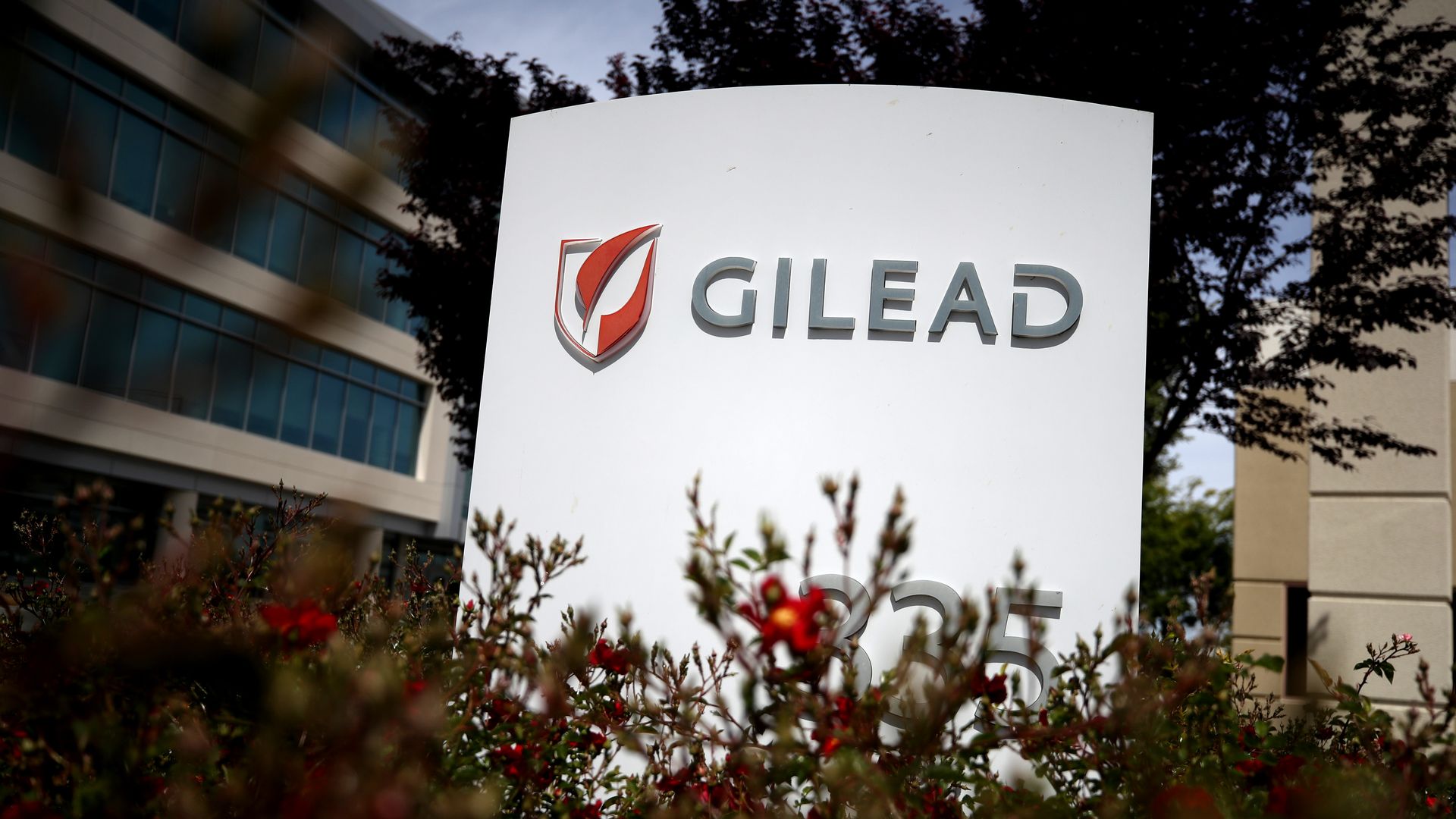 A Gilead Sciences sign.