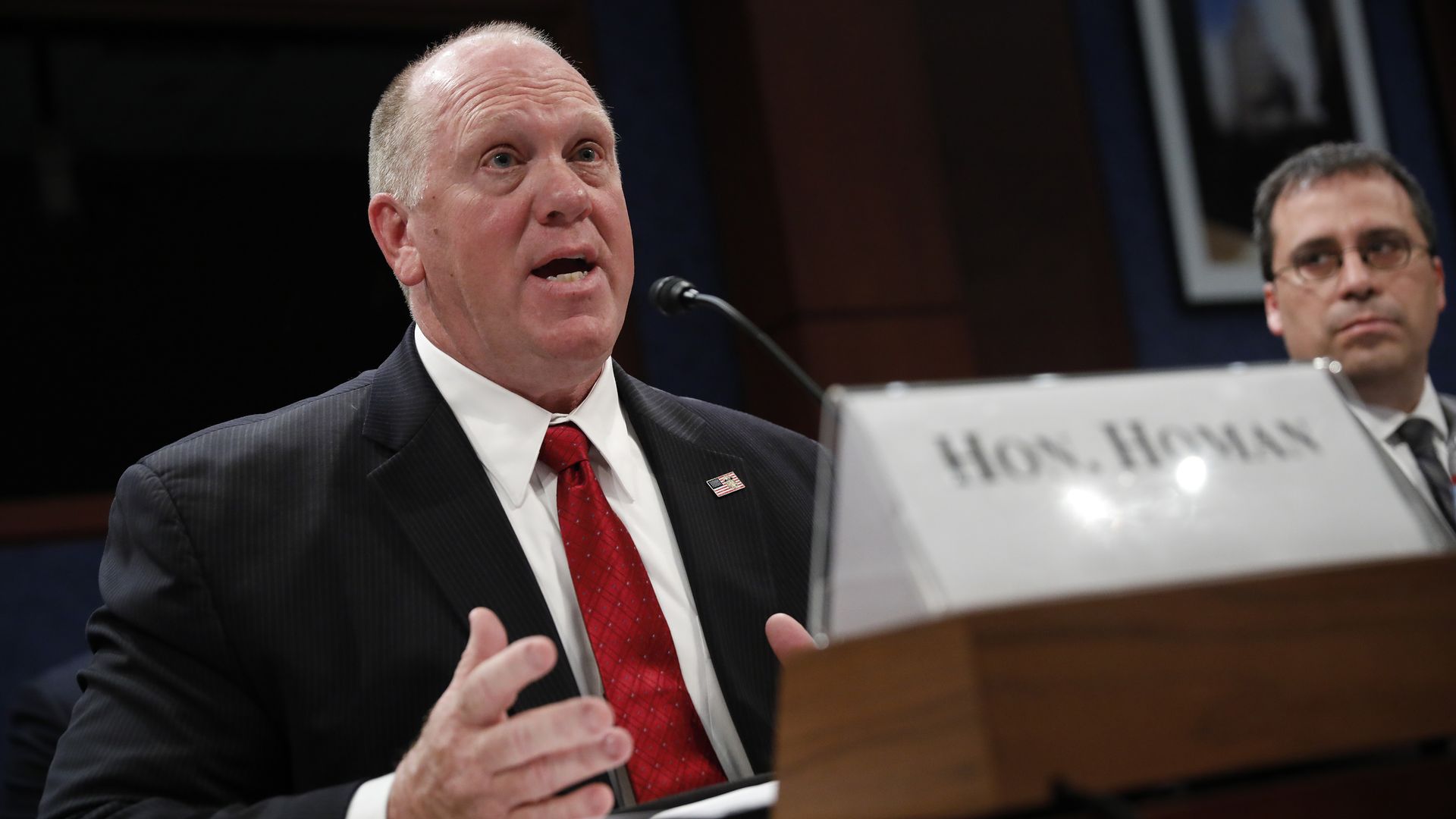 Thomas Homan speaking at a Congressional hearing