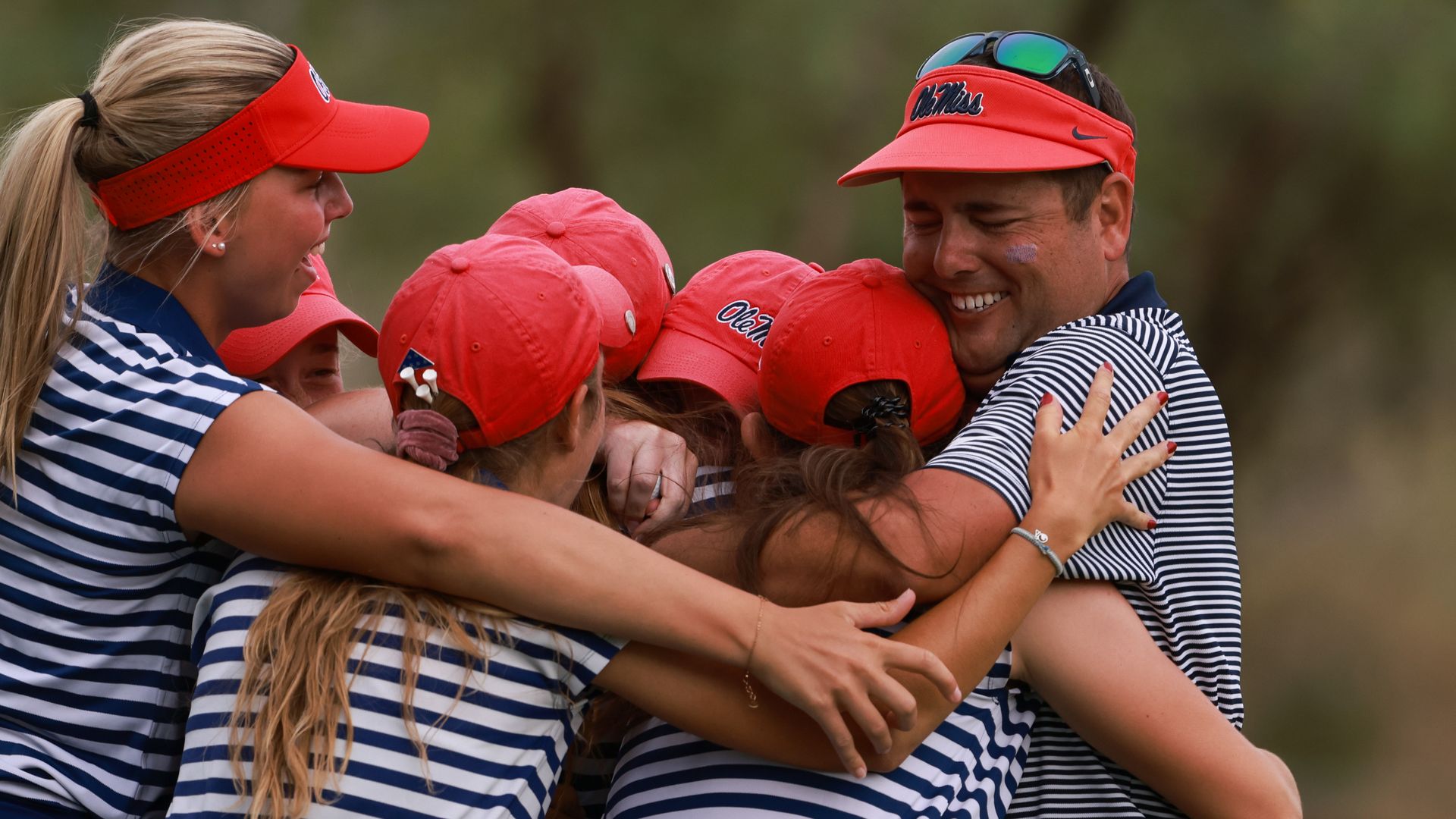 Ole Miss celebrating