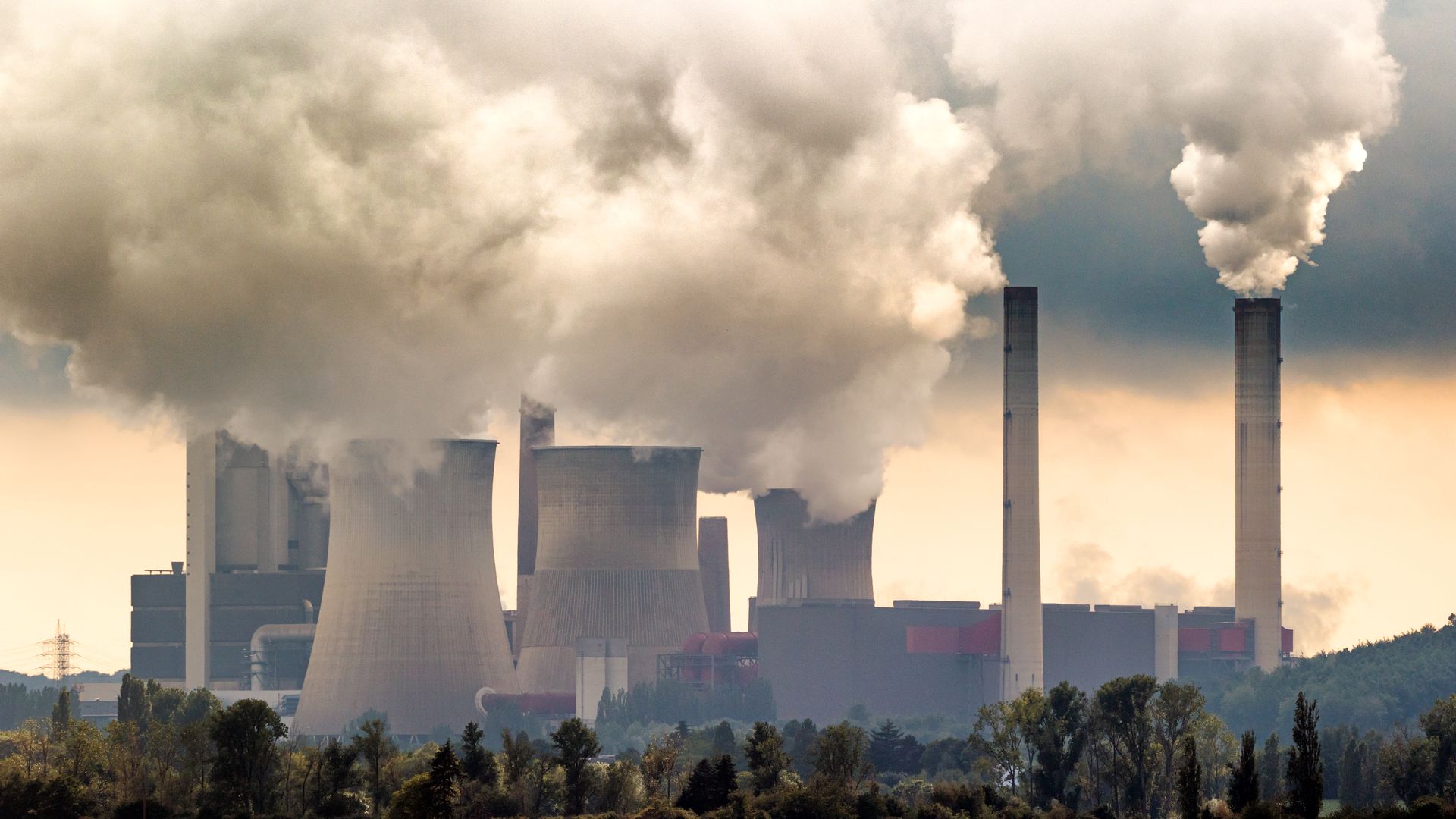 Coal plant towers.