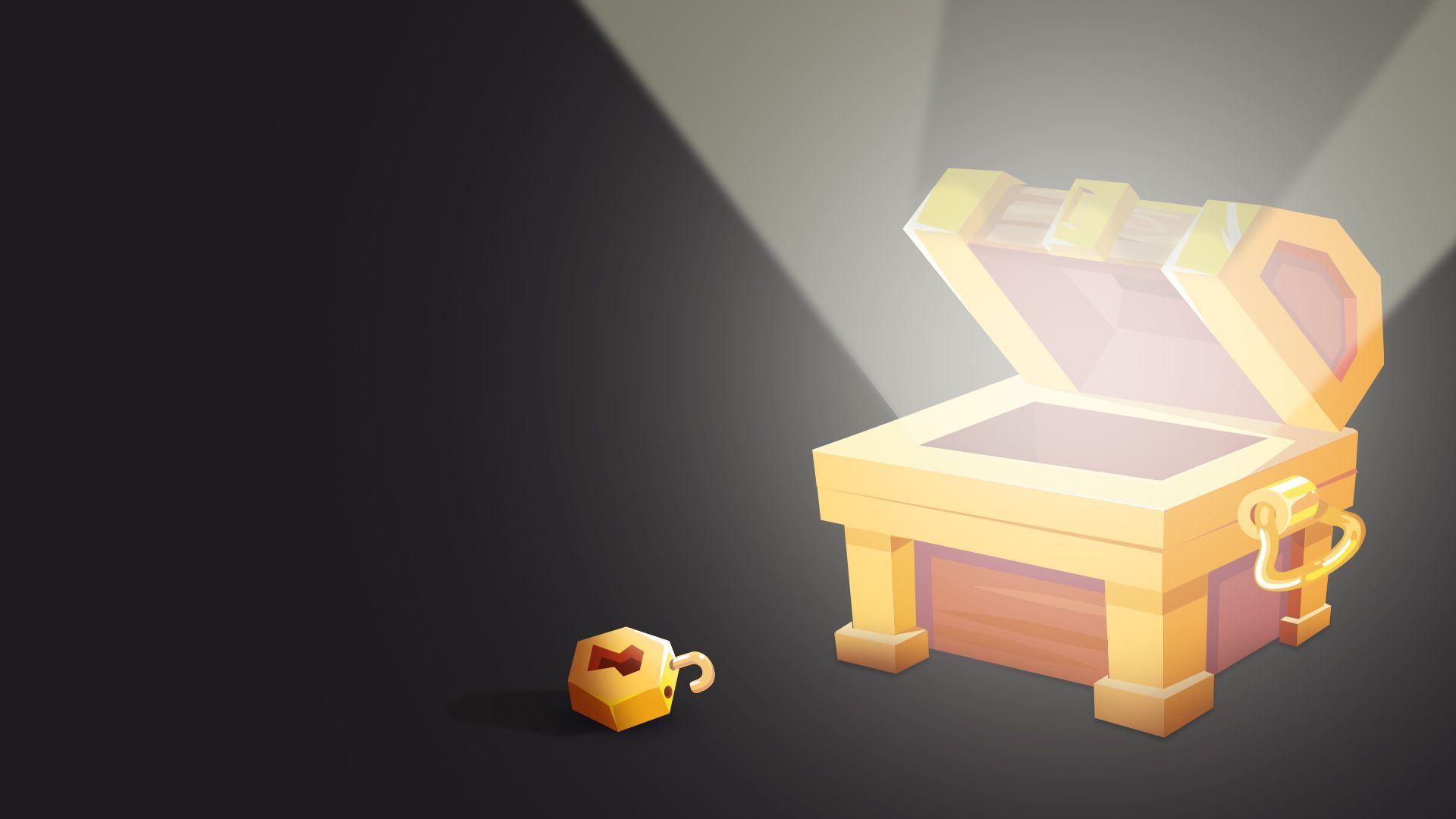 An illustration of an open treasure chest.