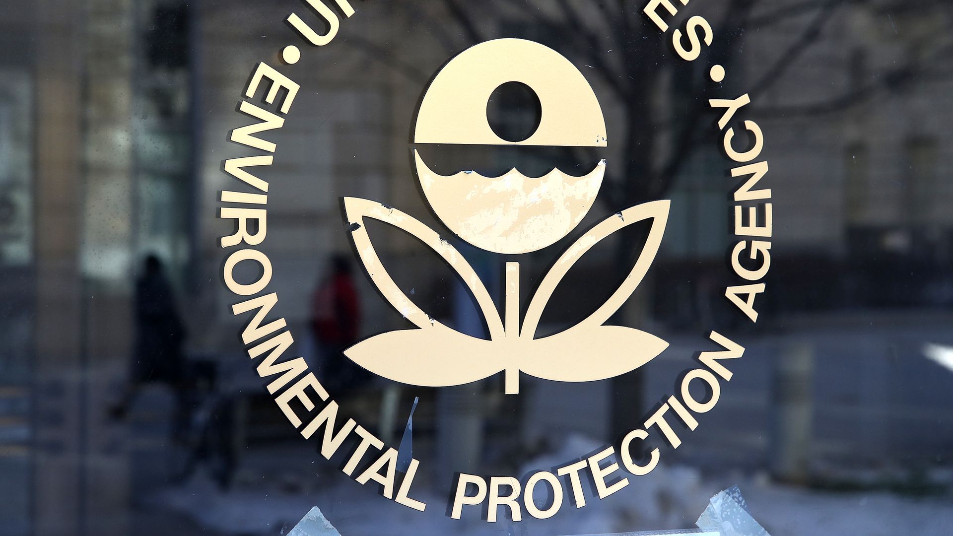 EPA logo on the door of the headquarters
