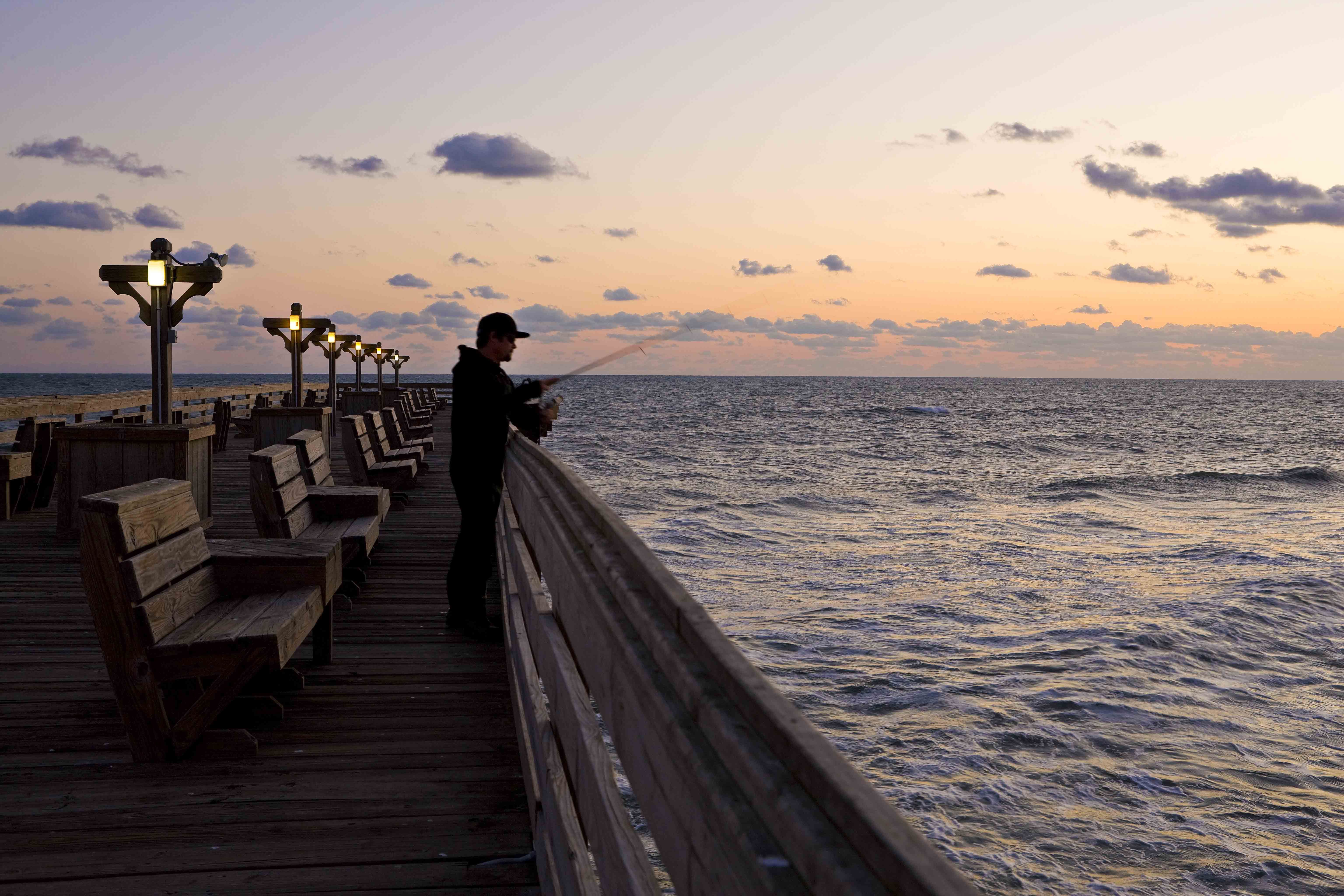Kitty Hawk pier at sunrise