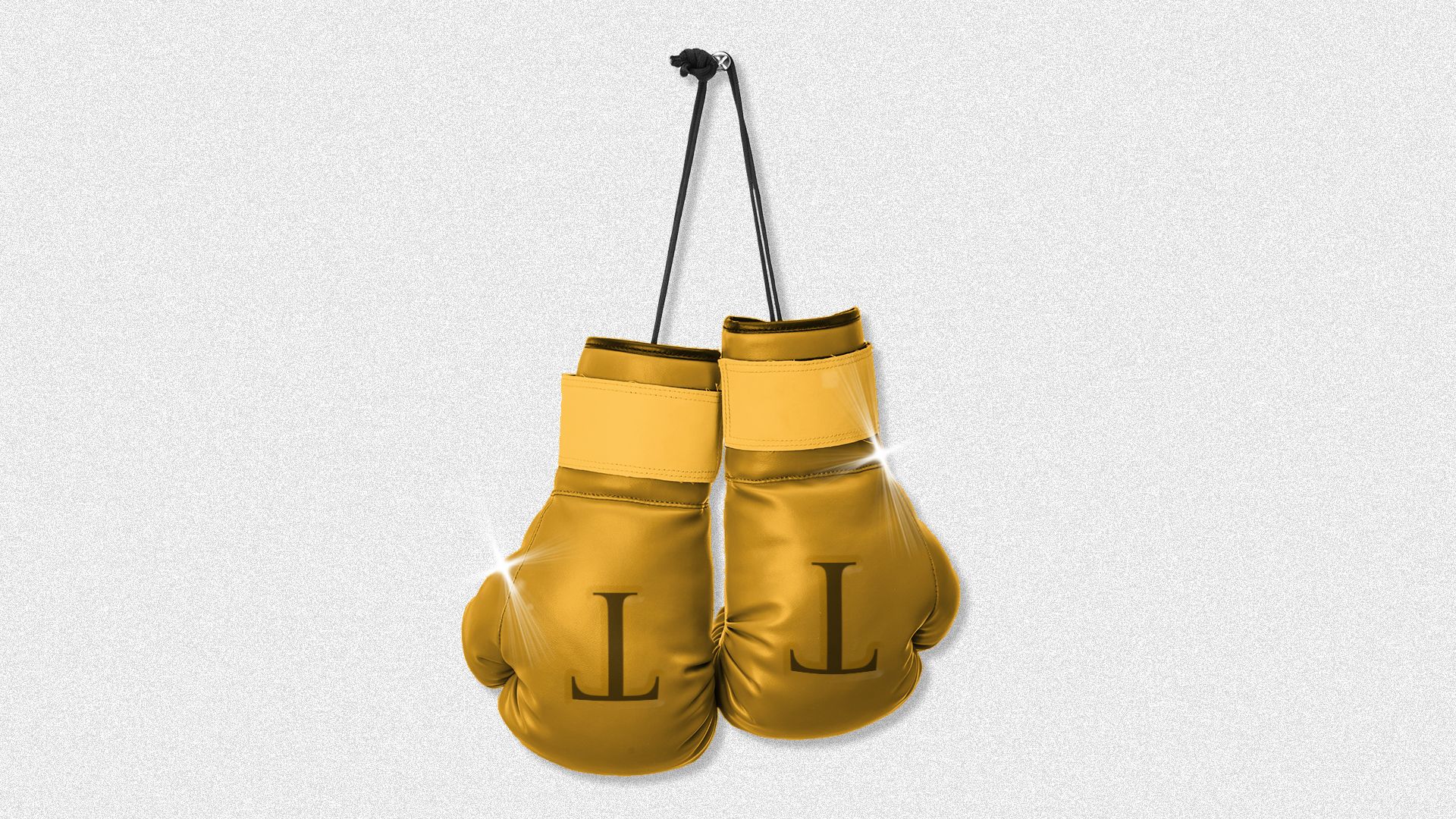 Illustration of golden boxing gloves with a T embossed on the gloves. 