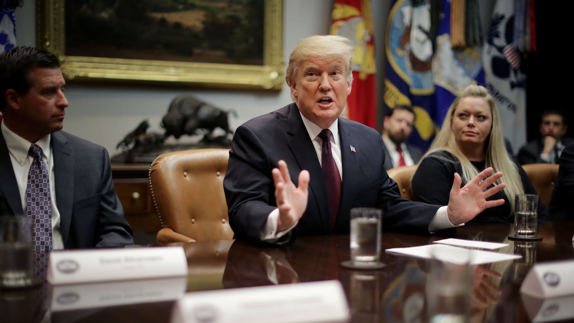 Trump speaks at yesterday's roundtable. Photo: Chip Somodevilla/Getty Images