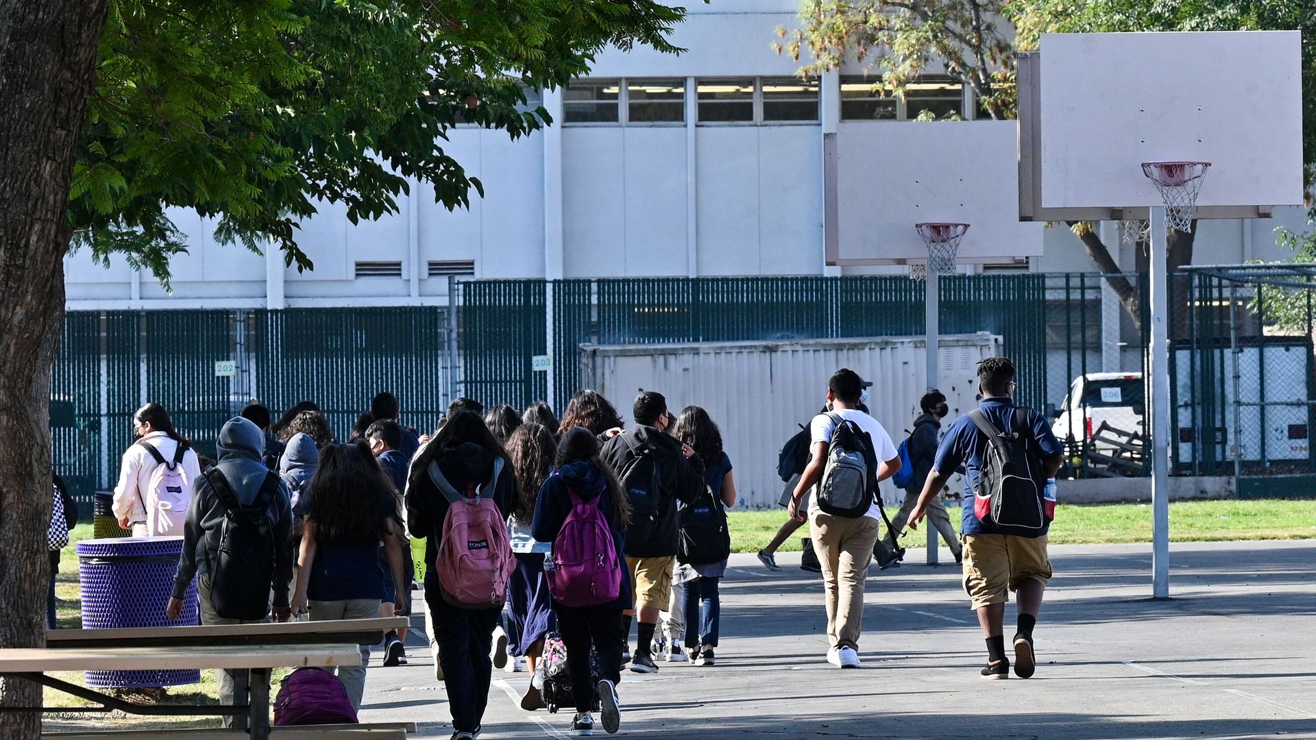 Students attending school in LA Unified School Districti