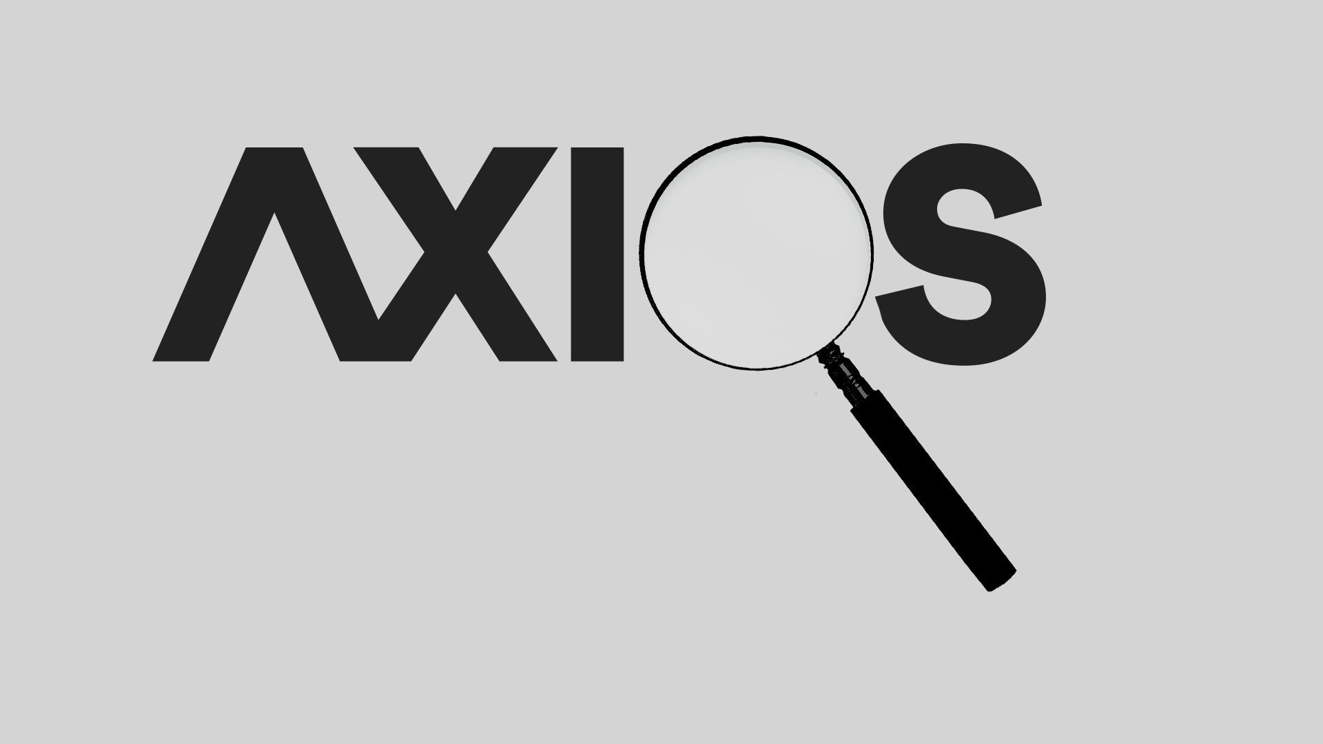 The Axios logo with a magnifying glass as the "o"
