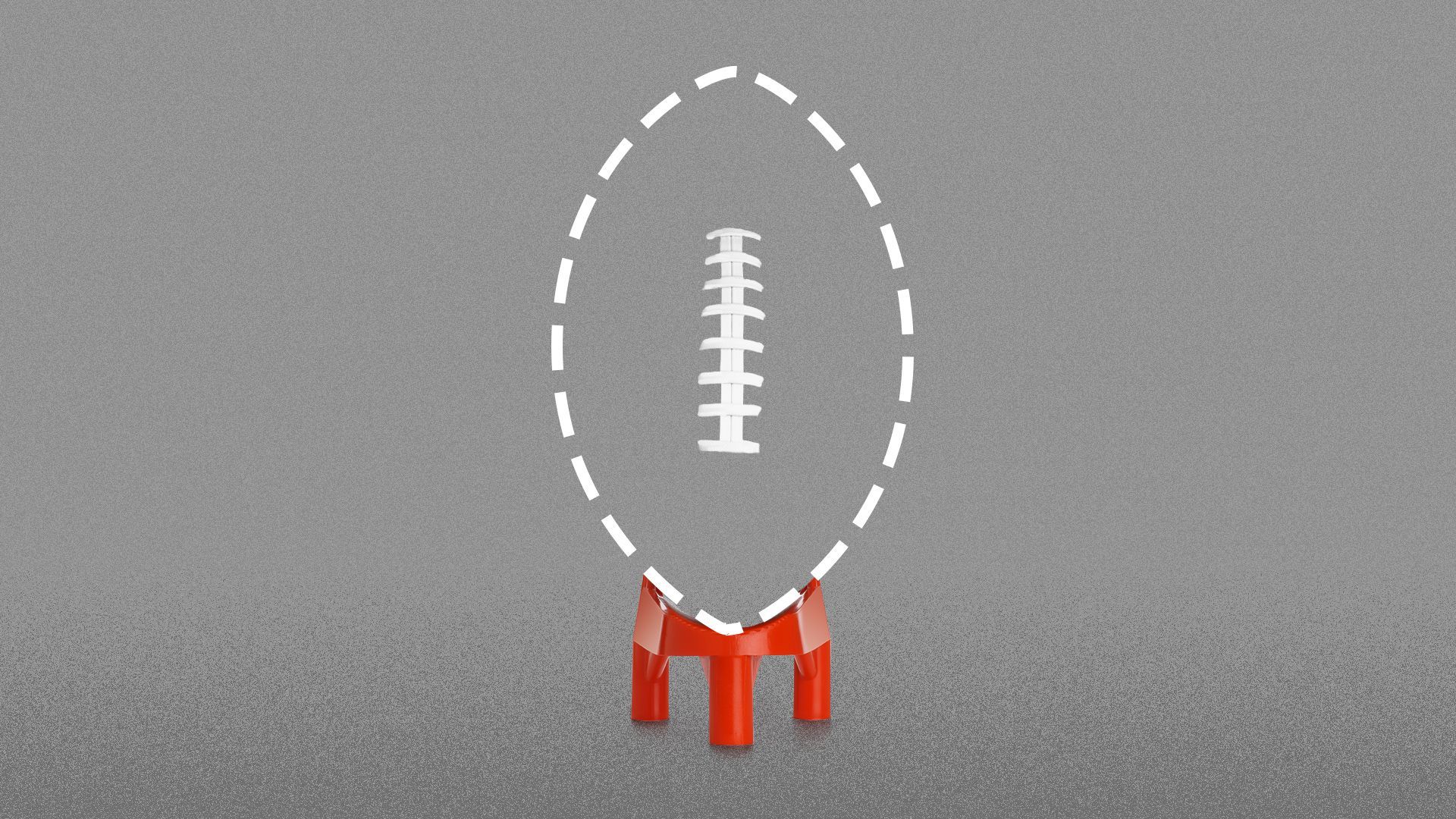 Illustration of an outline of a football on a kickoff stand