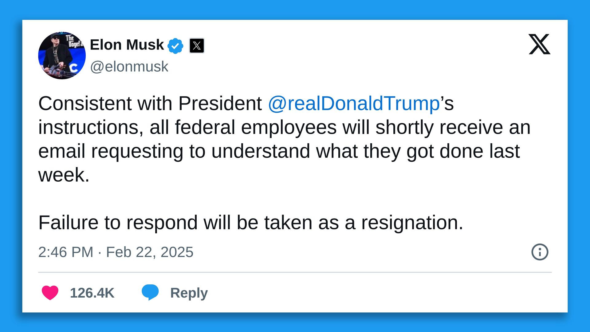 Elon Musk Says Federal Workers Must Explain What They Did Last Week Or elon-musk-says-federal-workers-must-explain-what-they-did-last-week-or