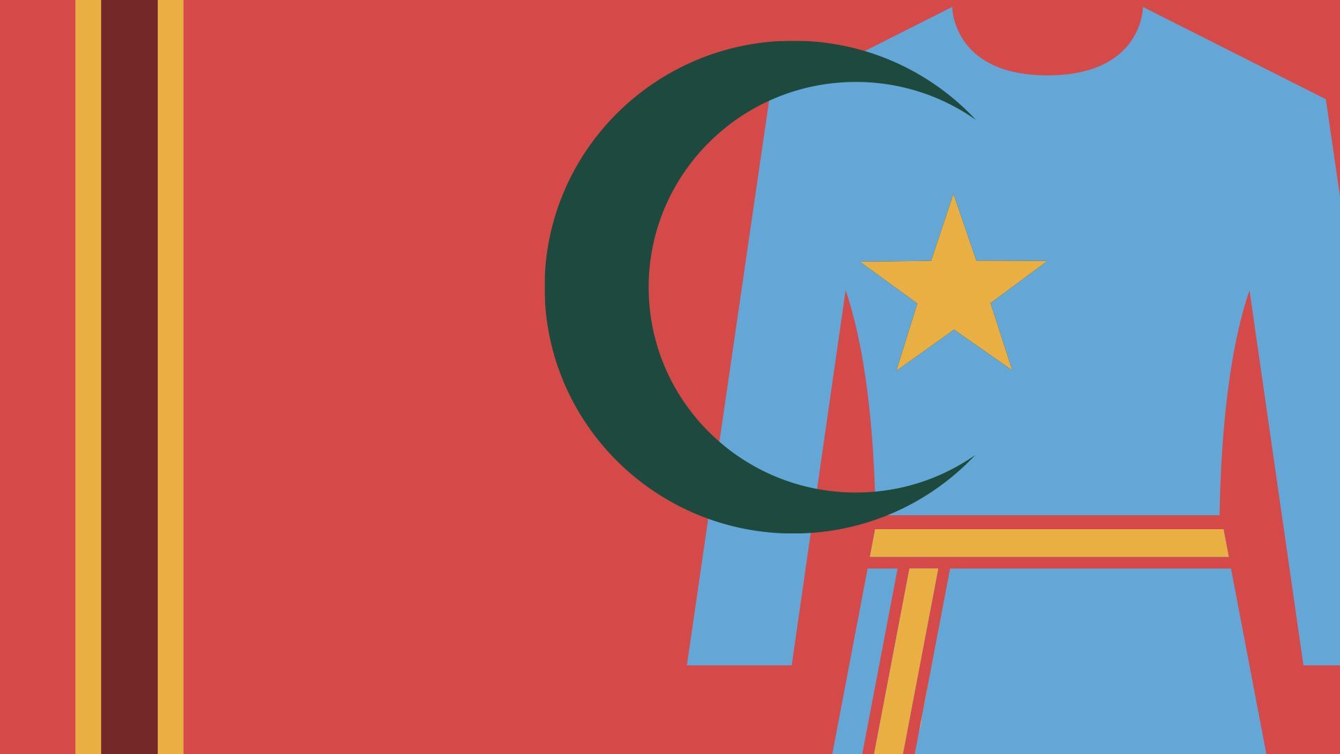 Illustration of a uniform with the Islamic crescent and star stylized in vector art