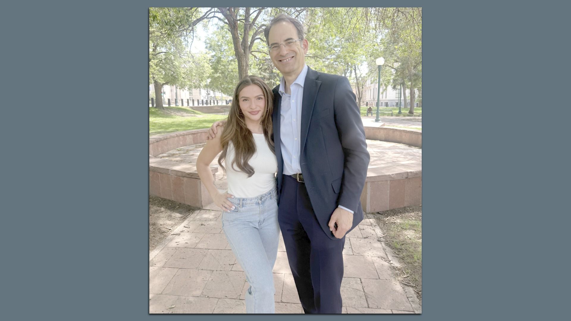 Haley Metzger and Attorney General Phil Weiser. Photo: Courtesy of Haley Metzger