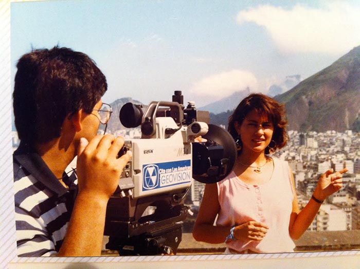 Carlos doing camera work for Geovision. His sister Diana Sanchez was the hostess for the show. Taken in Rio de Janeiro.