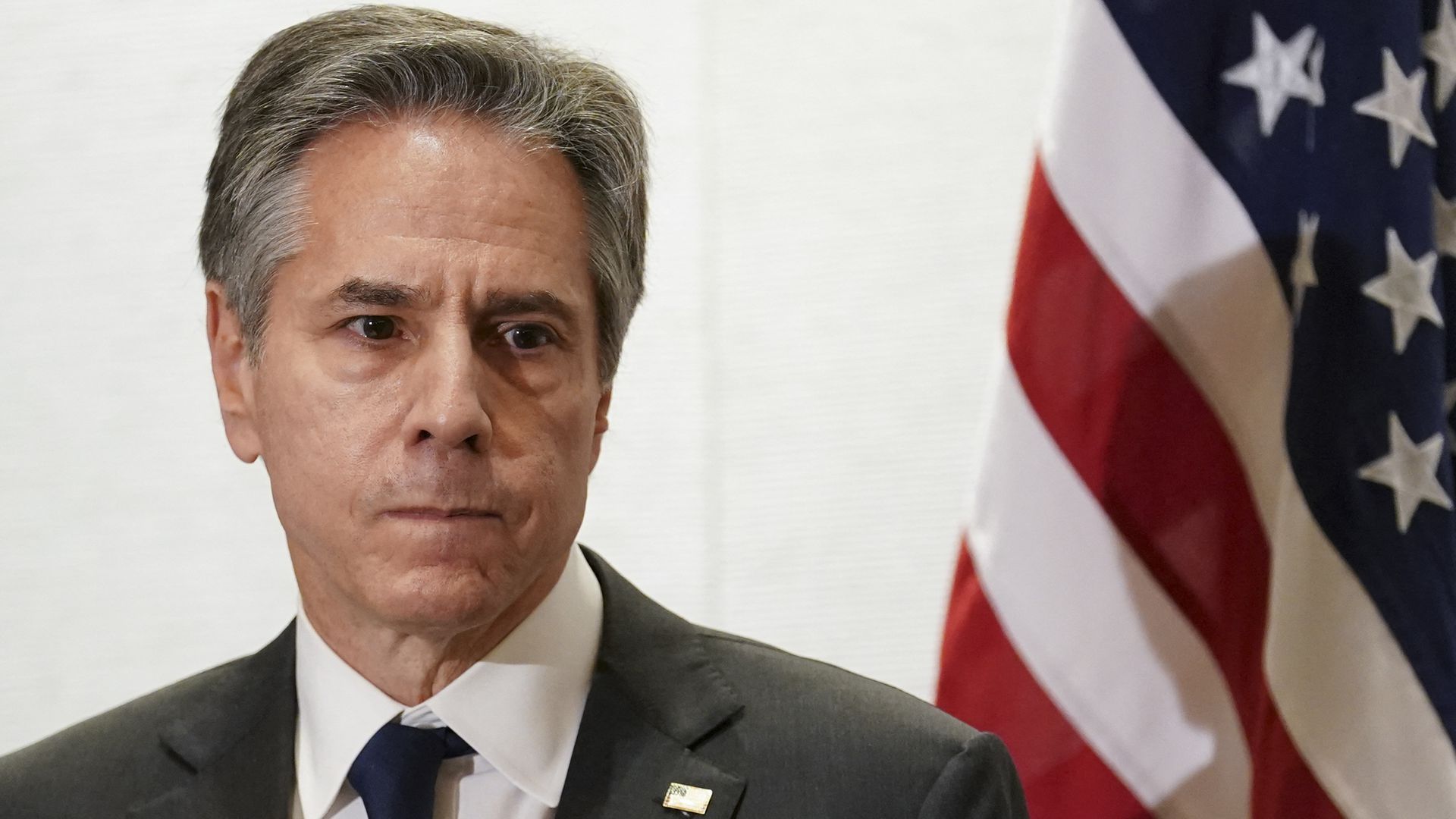 Sec. Blinken looks ahead, appearing stressed