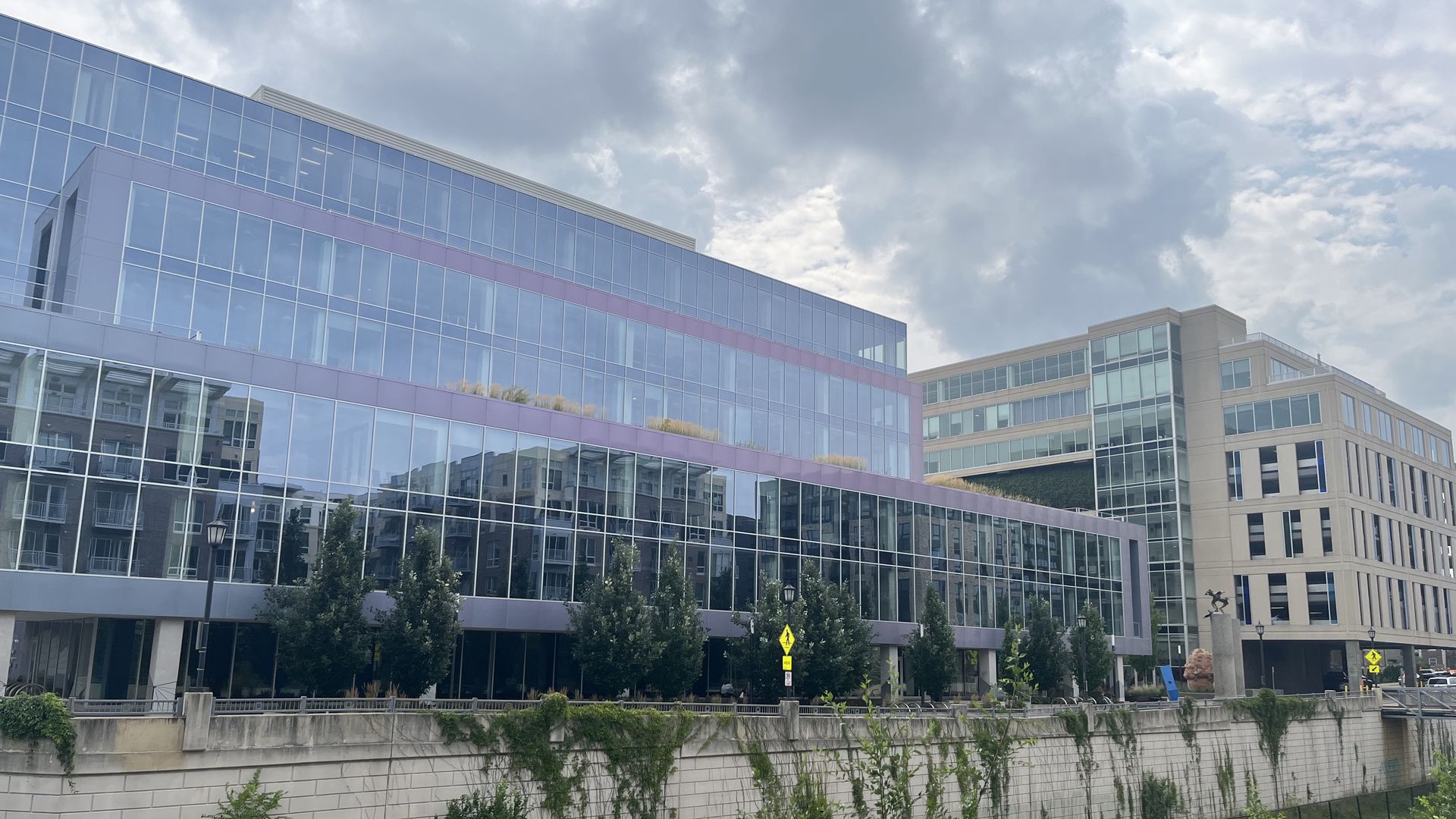 Office buildings overlooking the Midtown Greenway