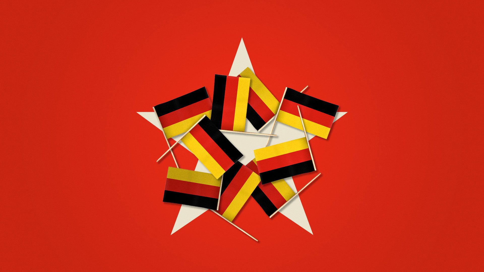 Illustration of German flags covering a large star