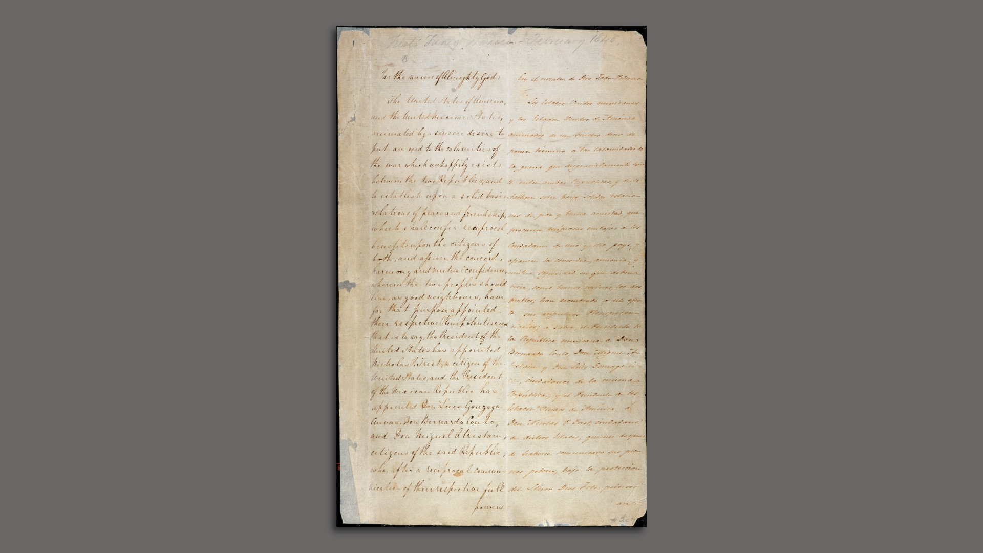 a copy of the treaty of guadalupe hidalgo