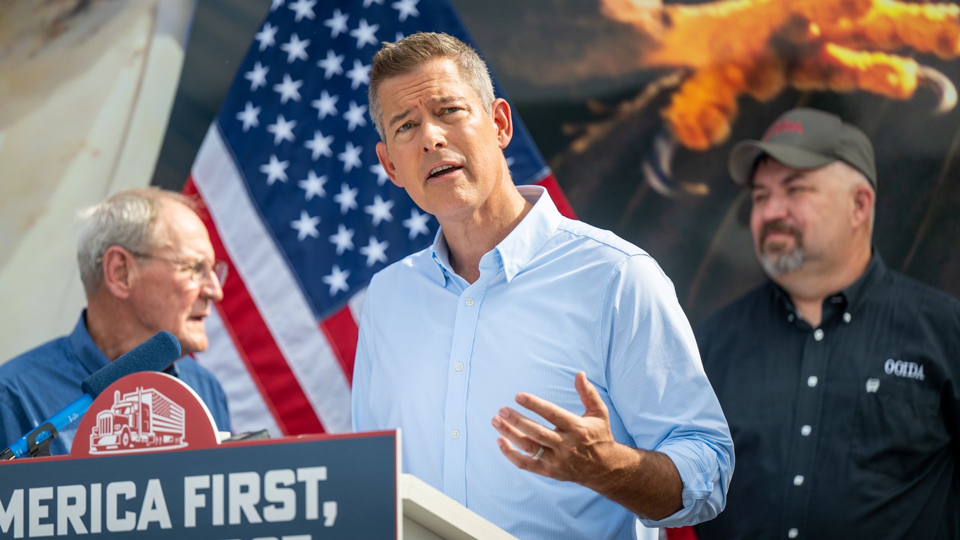 U.S. Transportation Secretary Sean Duffy speaks during a news conference on May 20, 2025 in Austin, Texas. 