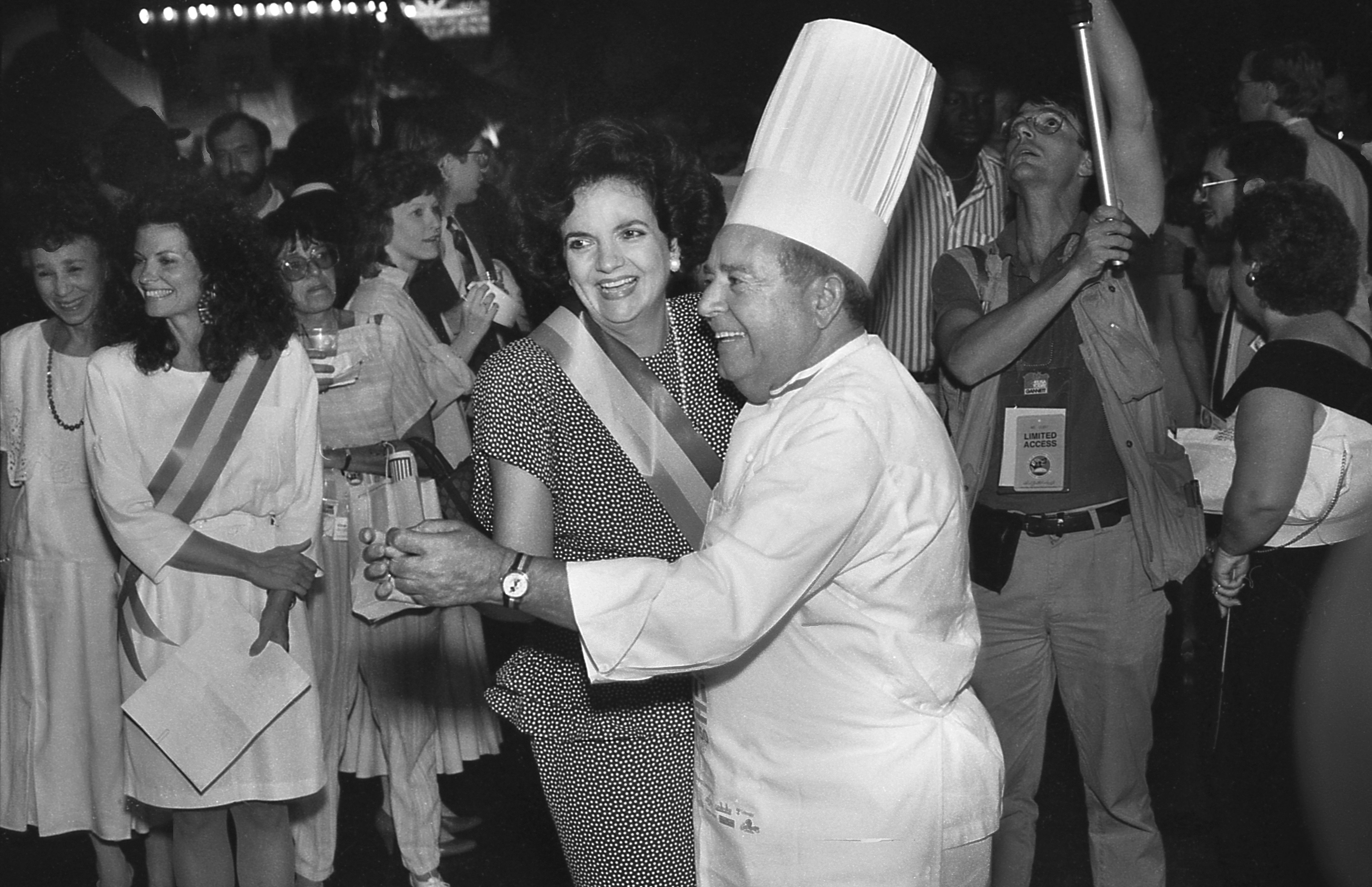 Photo shows Verna Satterlee Landrieu as she dances with Chef Goffredo Fraccaro