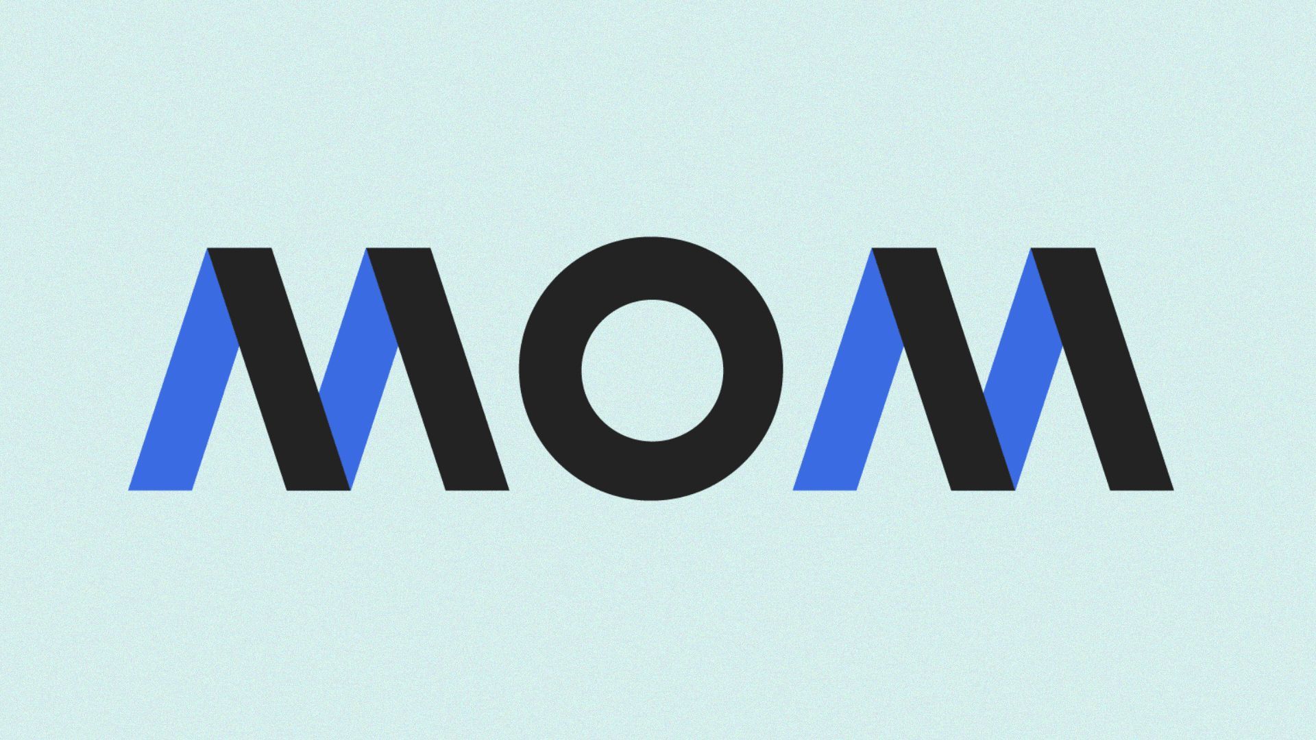 Illustration of the word "Mom," but the Ms are made out of the Axios logo.