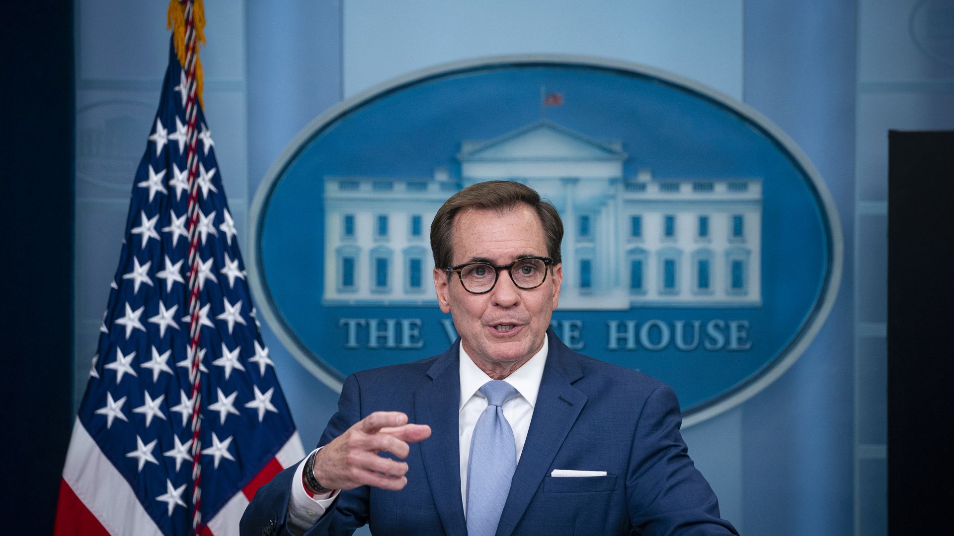 John Kirby at a White House news conference