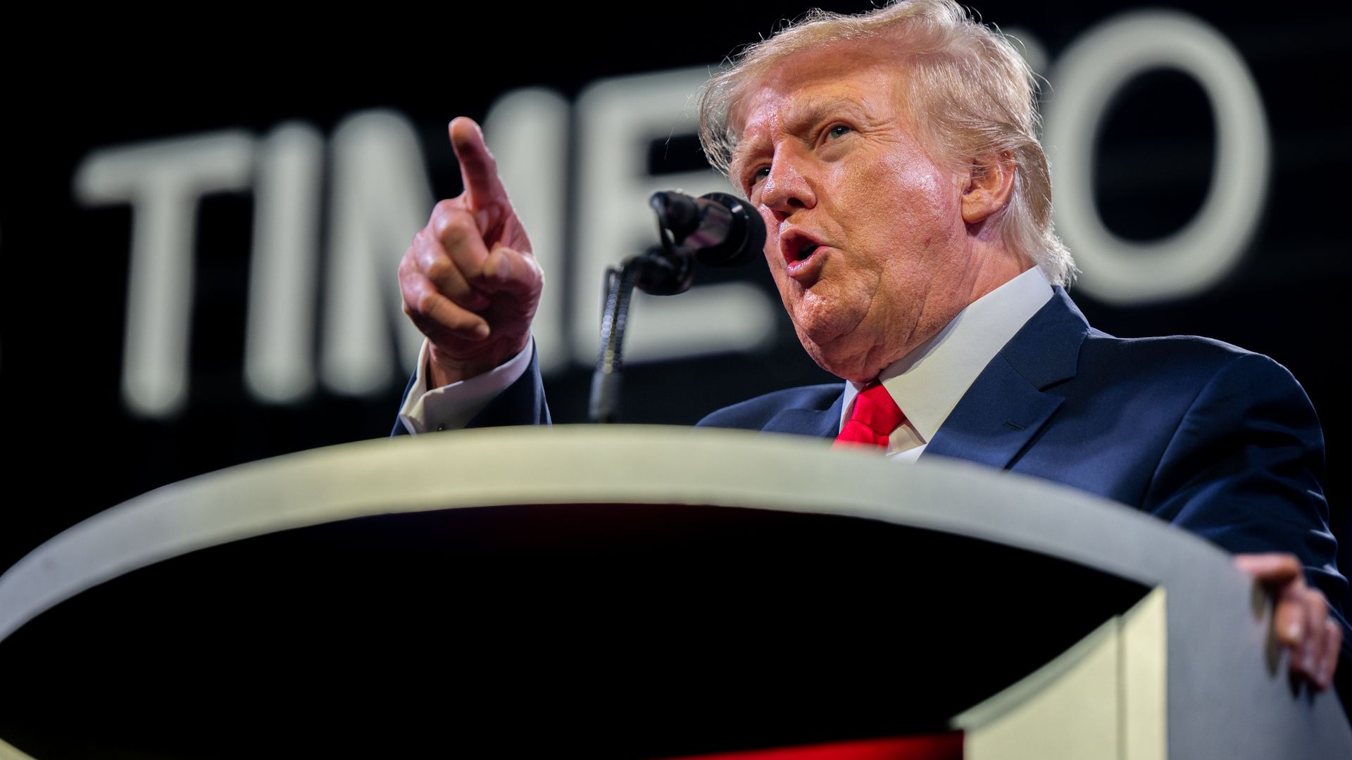 Former President Trump speaking in Austin, Texas, on May 14.