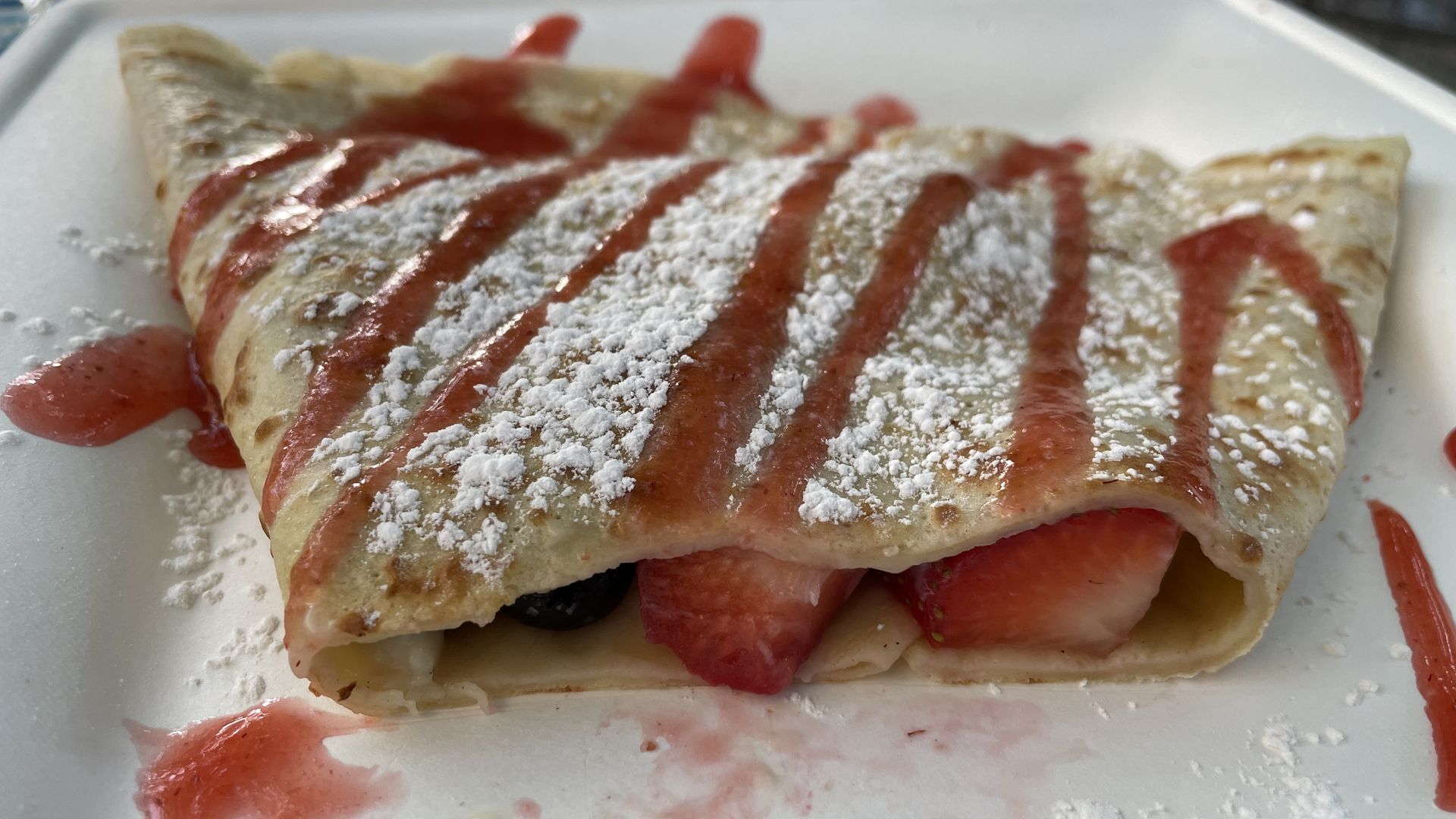 A strawberry crepe
