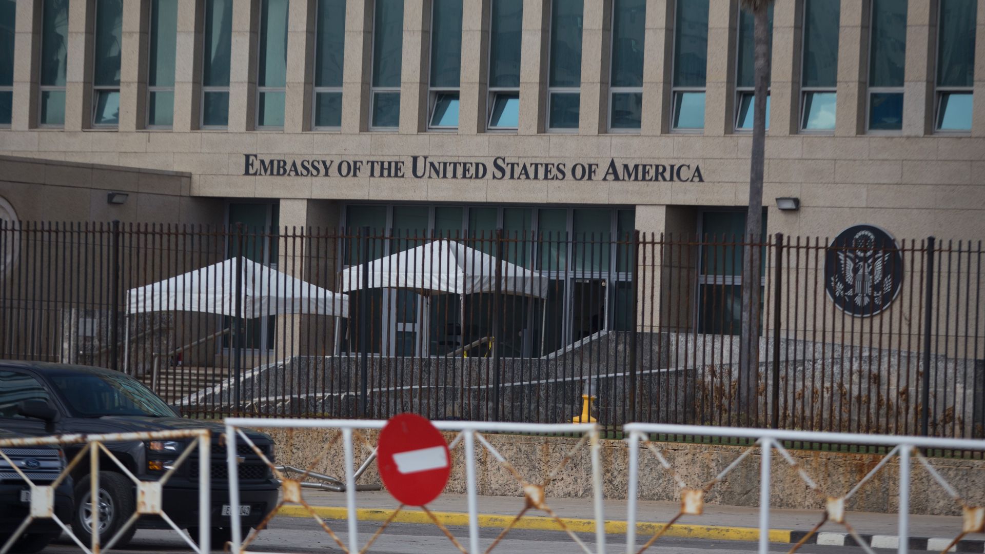 View of U.S. embassy in Cuba