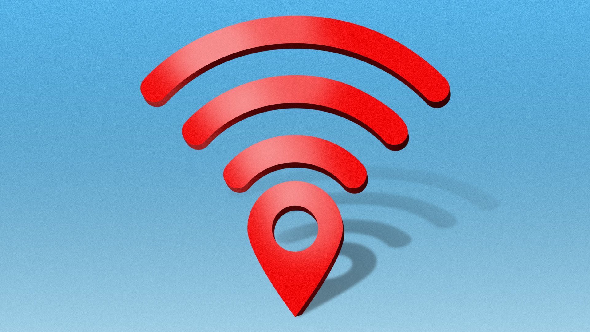 Illustration of a combined location and wifi symbol 