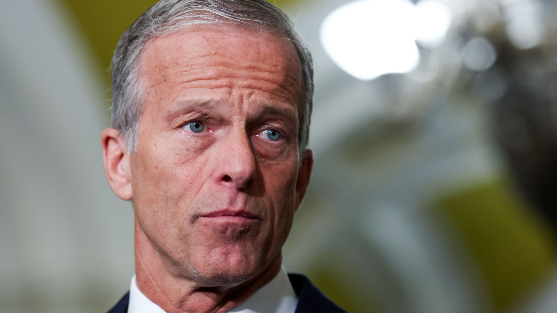Senate Majority Leader John Thune speaks during a news conference at the U.S. Capitol on March 10.