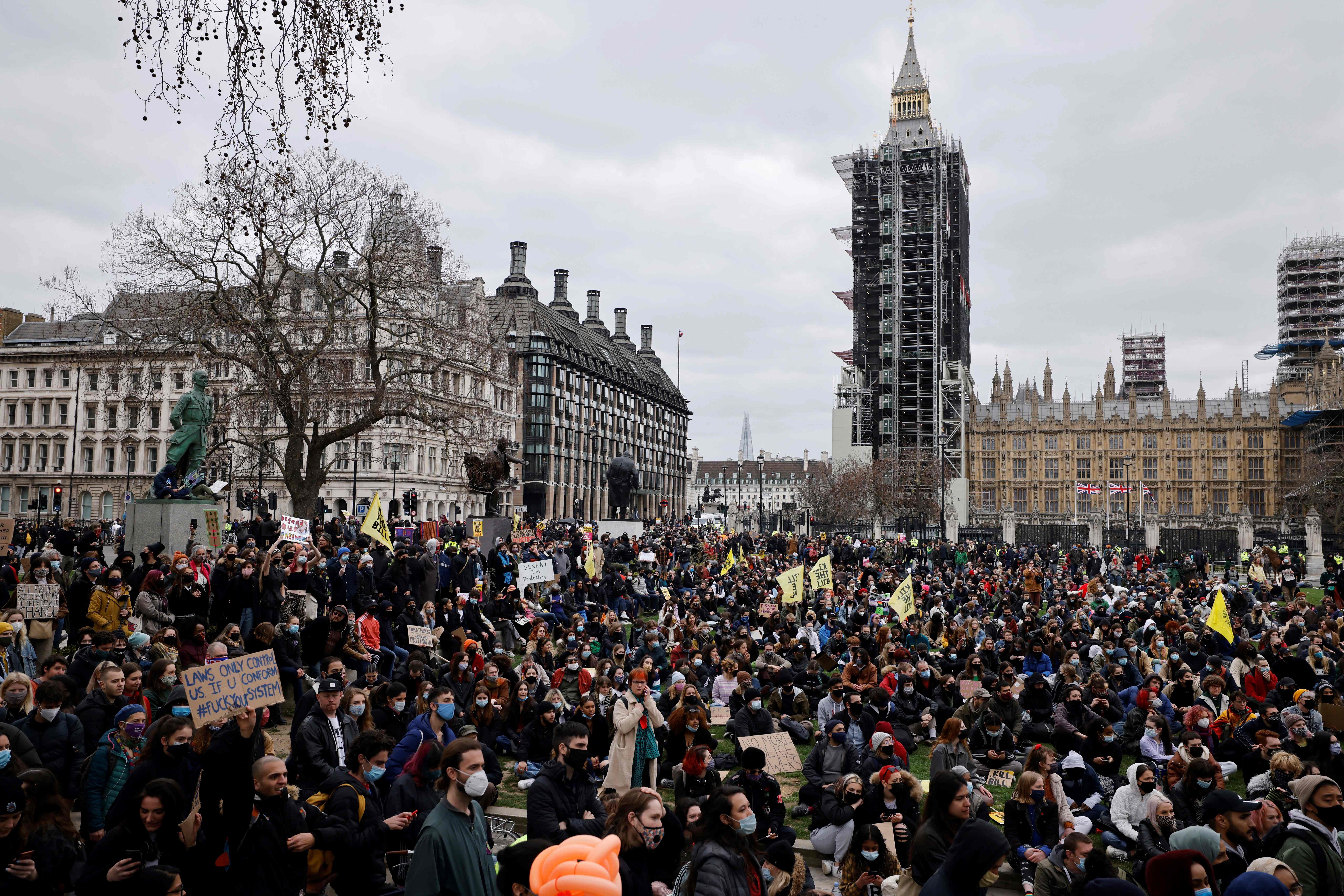 The protest in London on April 3.