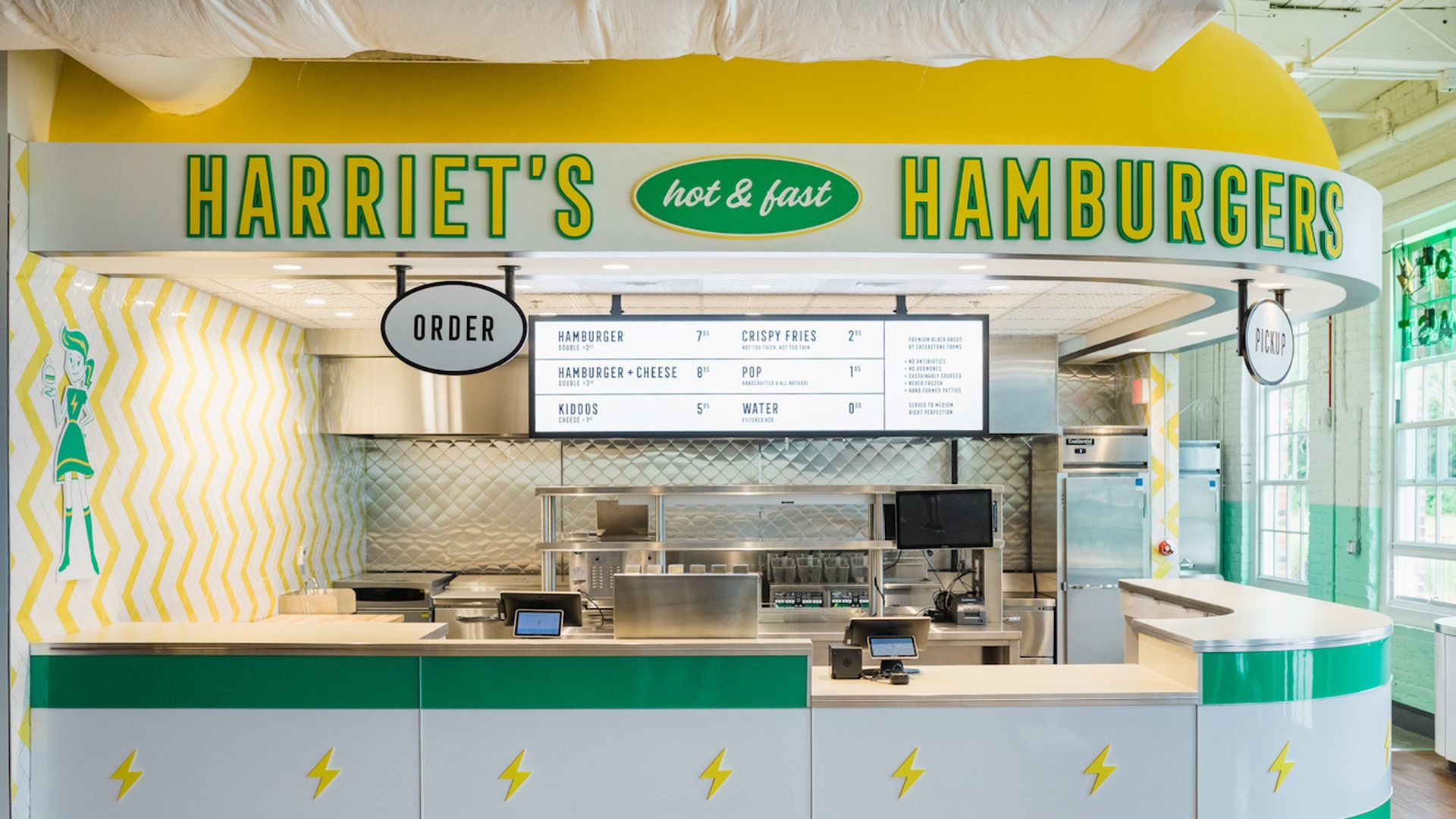Harriet's Hamburgers, Optimist Hall