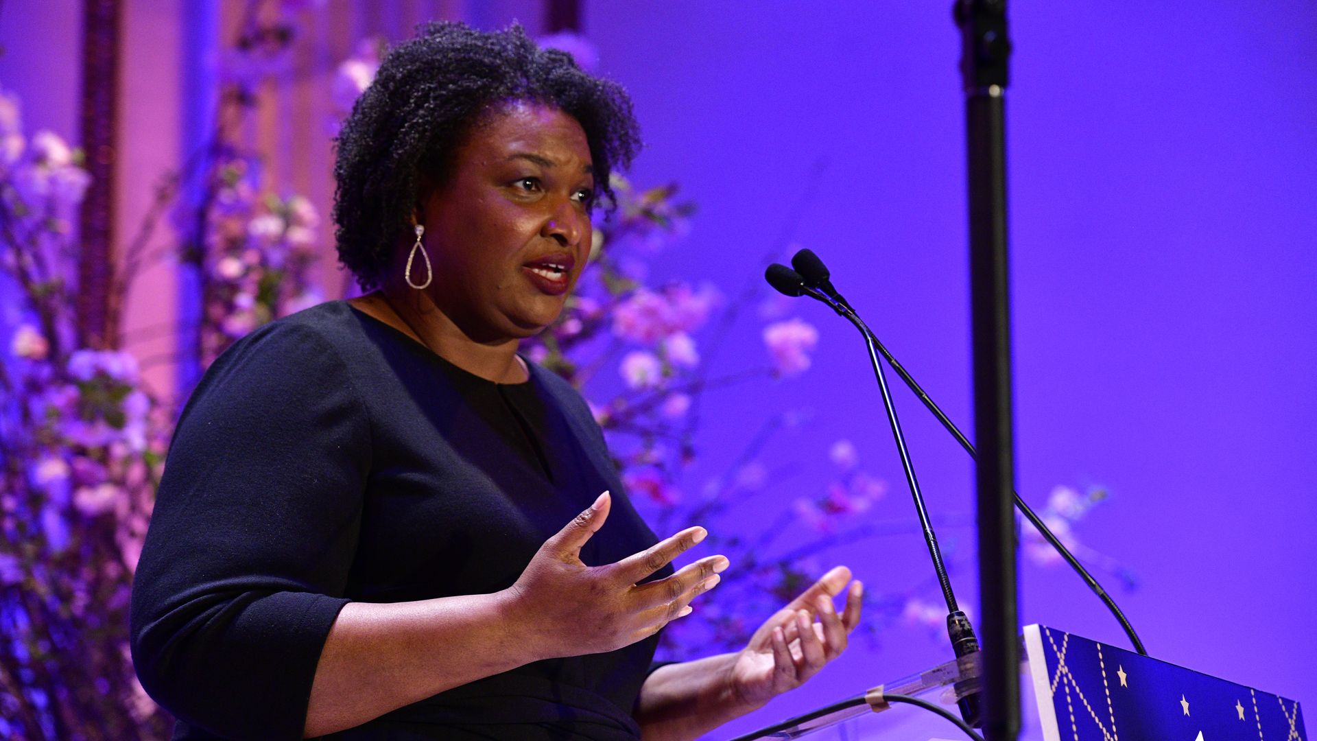 Stacey Abrams at a podium