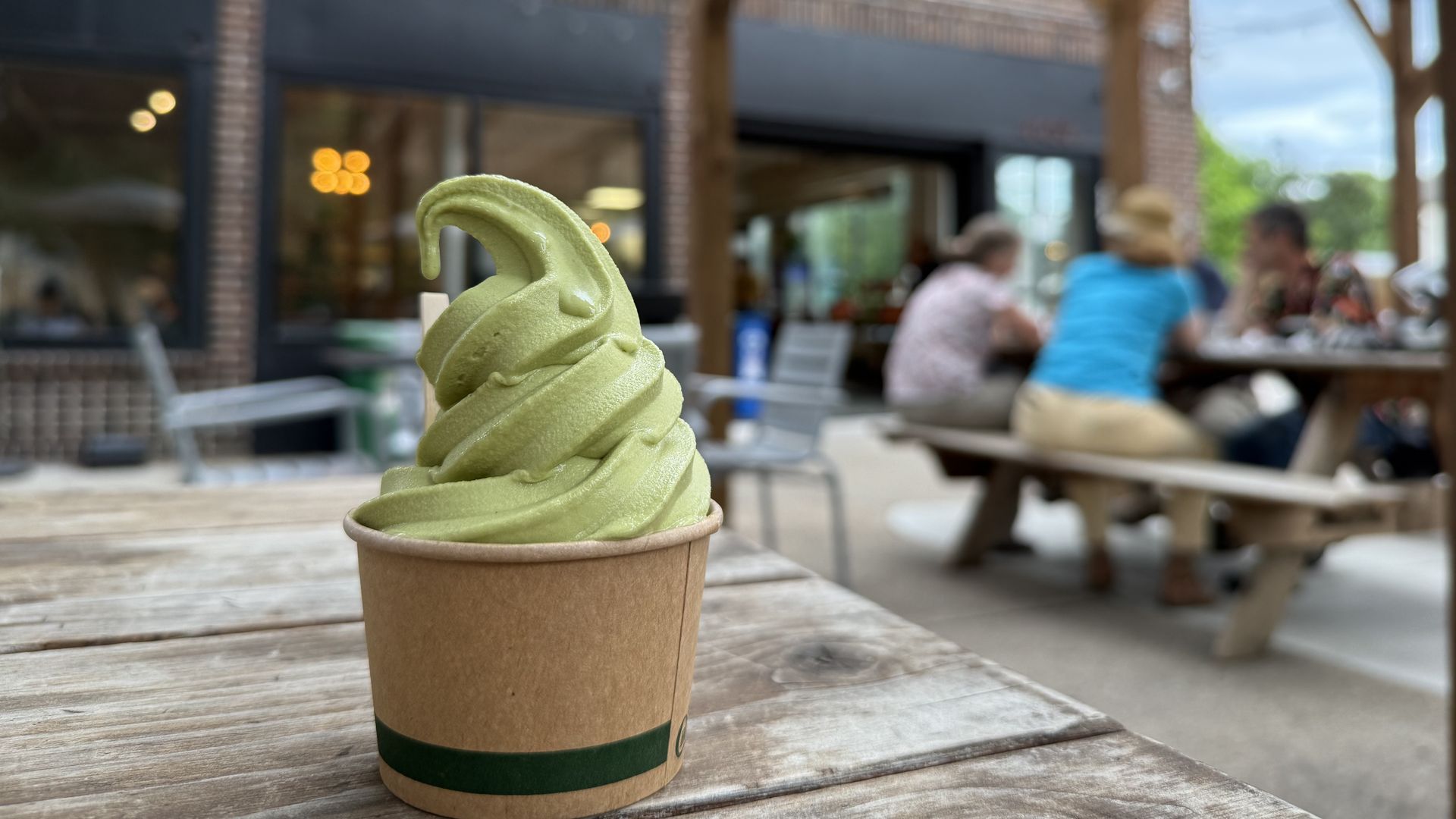 a cup of matcha soft serve