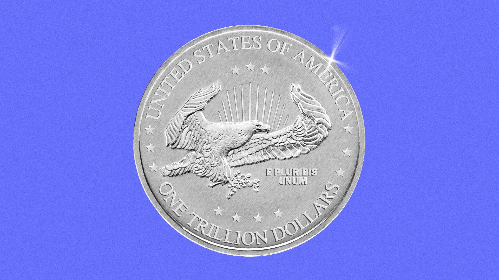 An illustration of a $1 trillion coin.