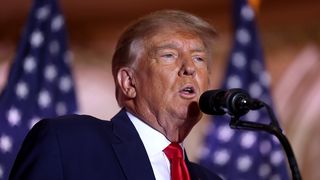 Former President Trump speaks in Palm Beach, Florida, November 2022.