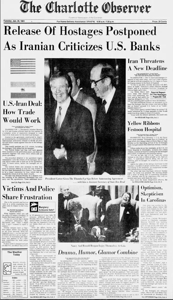 January 20, 1981 Observer front